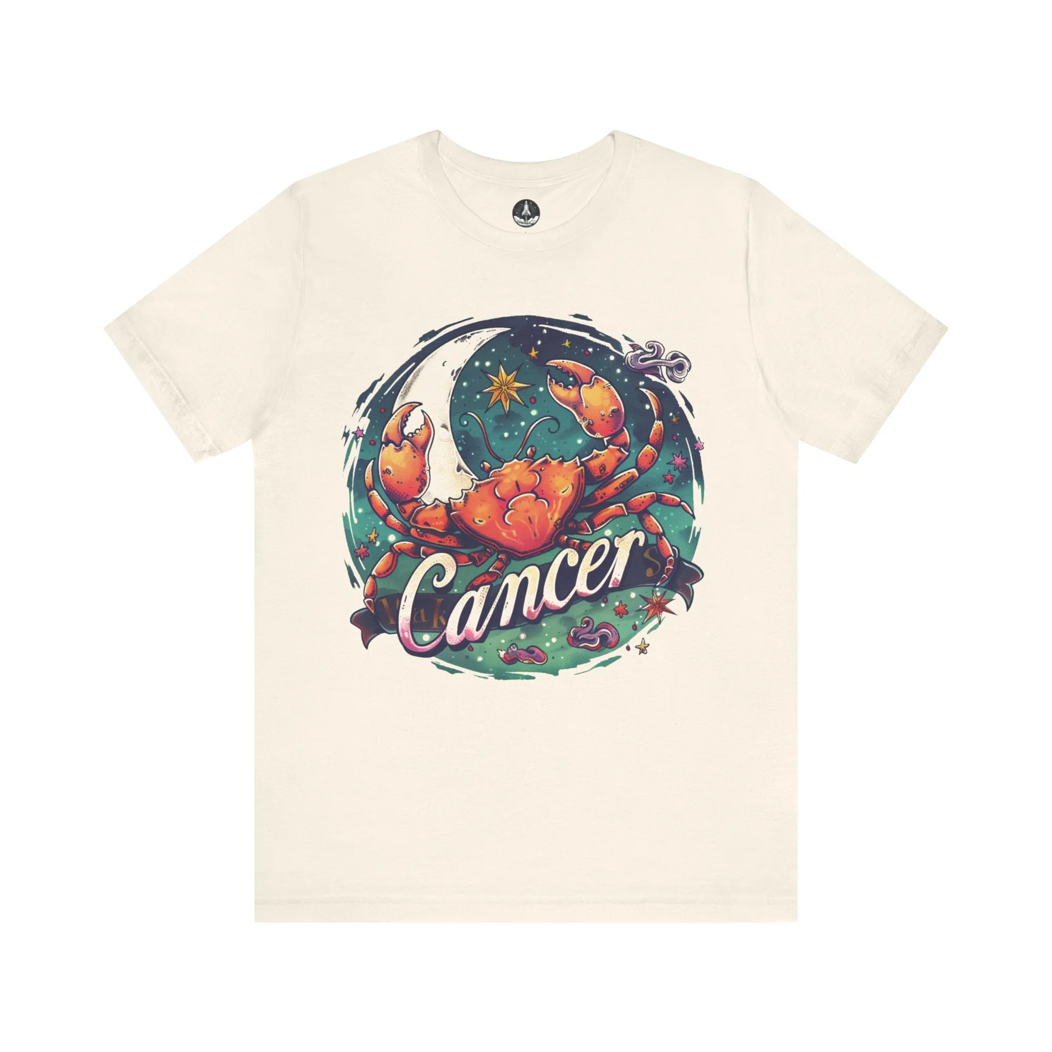 Cancer Zodiac Tattoo Art T-Shirt: Cosmic Crustacean Vibrance