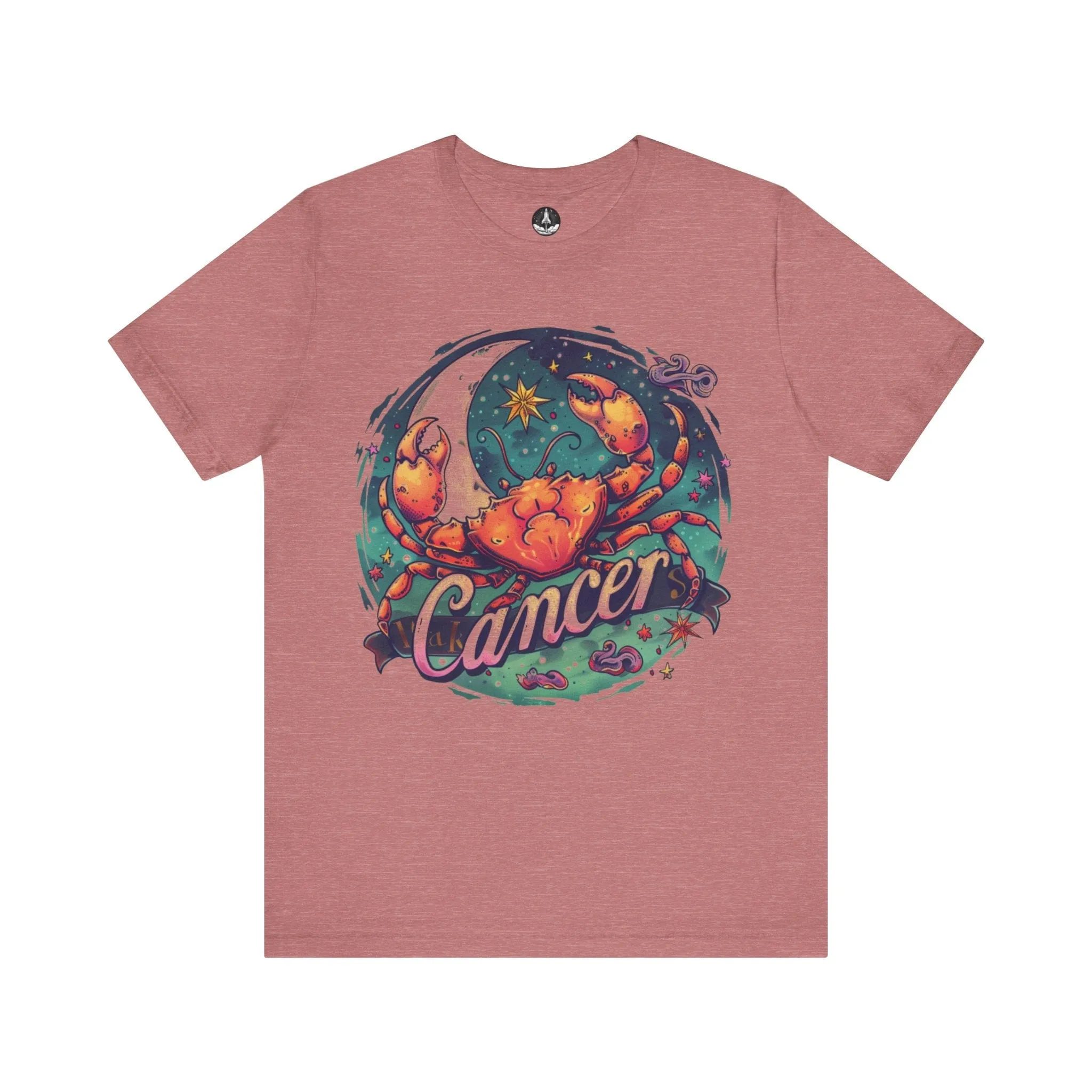 Cancer Zodiac Tattoo Art T-Shirt: Cosmic Crustacean Vibrance