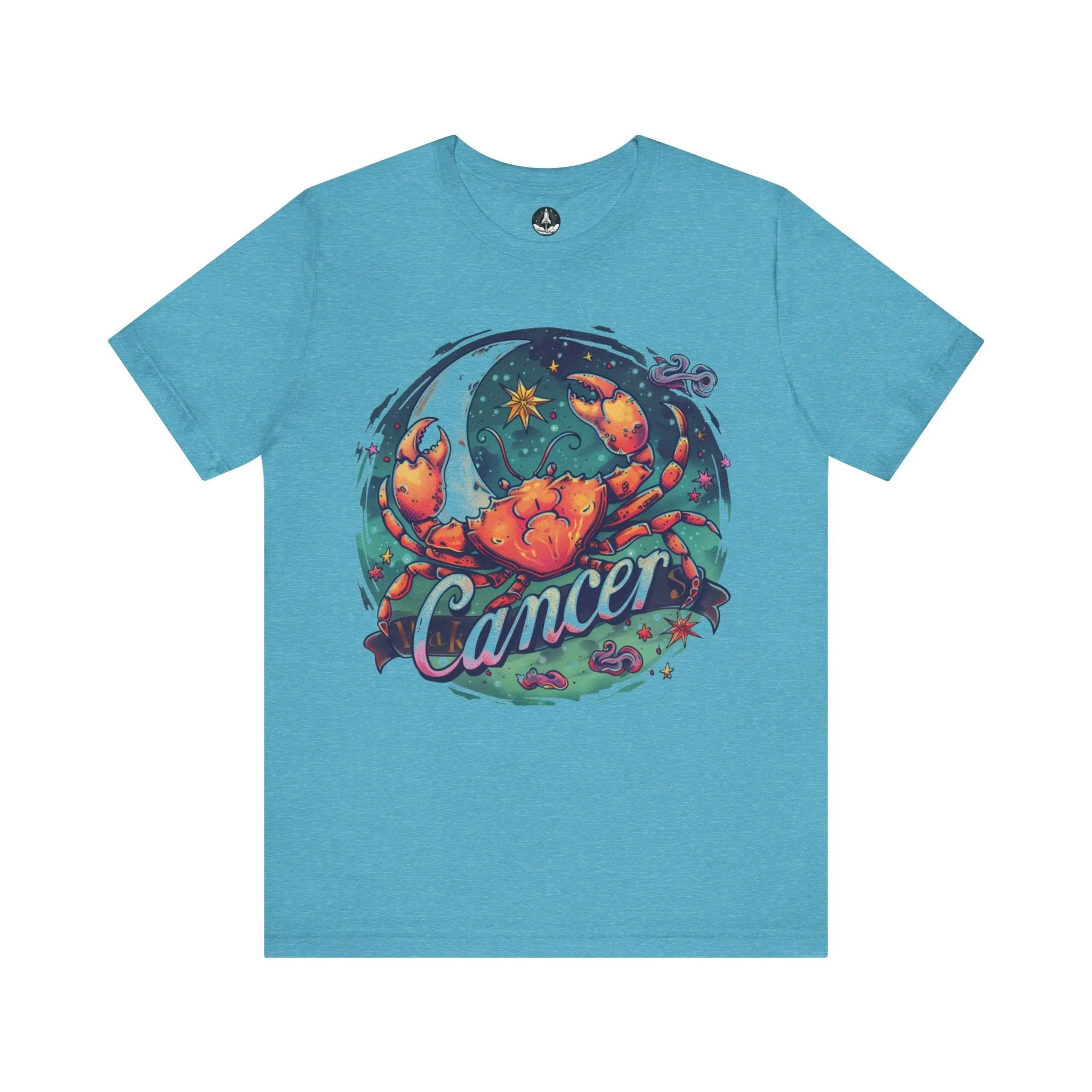 Cancer Zodiac Tattoo Art T-Shirt: Cosmic Crustacean Vibrance