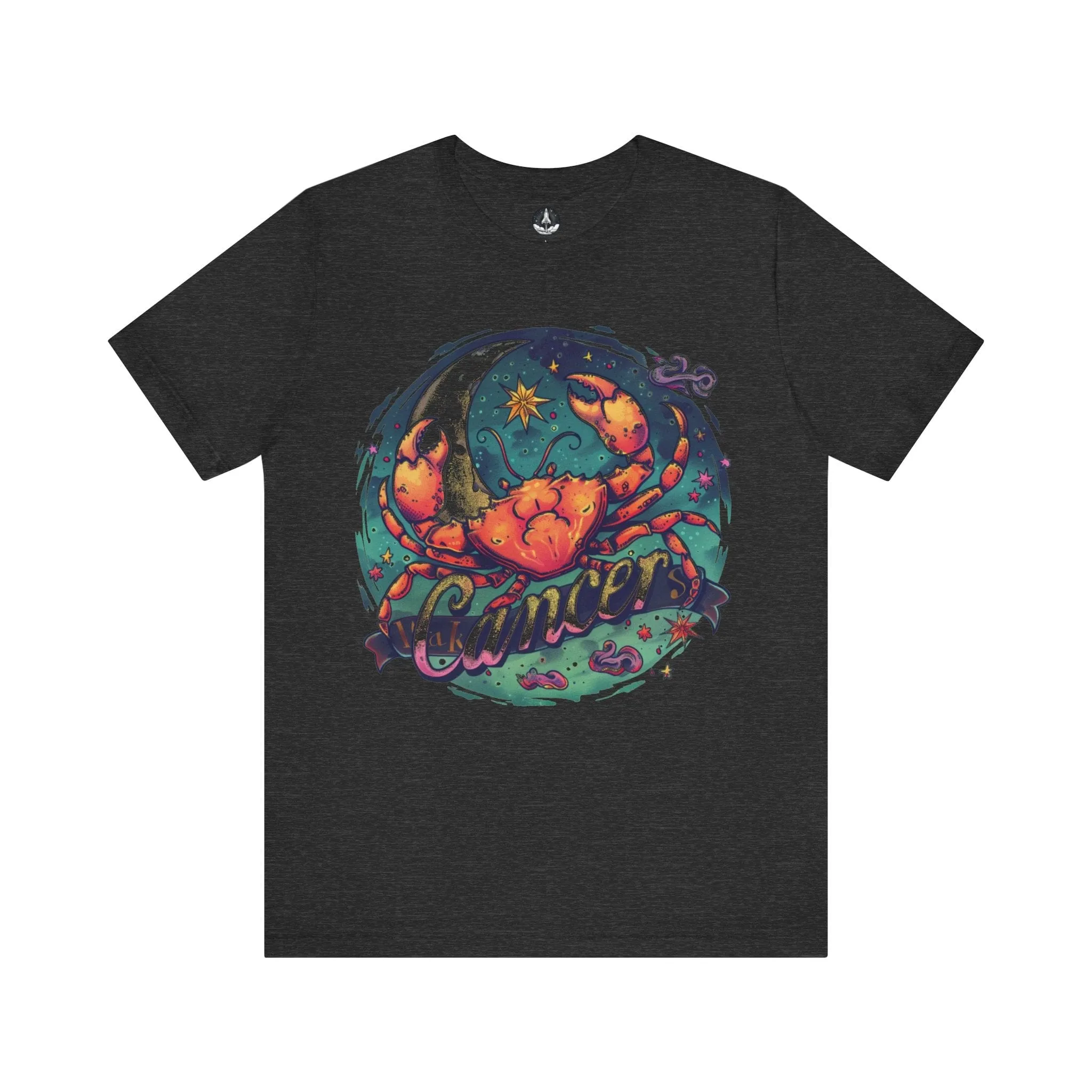 Cancer Zodiac Tattoo Art T-Shirt: Cosmic Crustacean Vibrance
