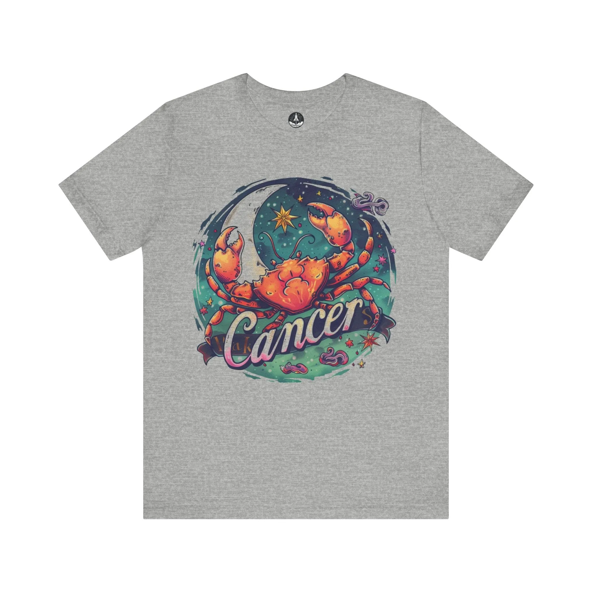 Cancer Zodiac Tattoo Art T-Shirt: Cosmic Crustacean Vibrance