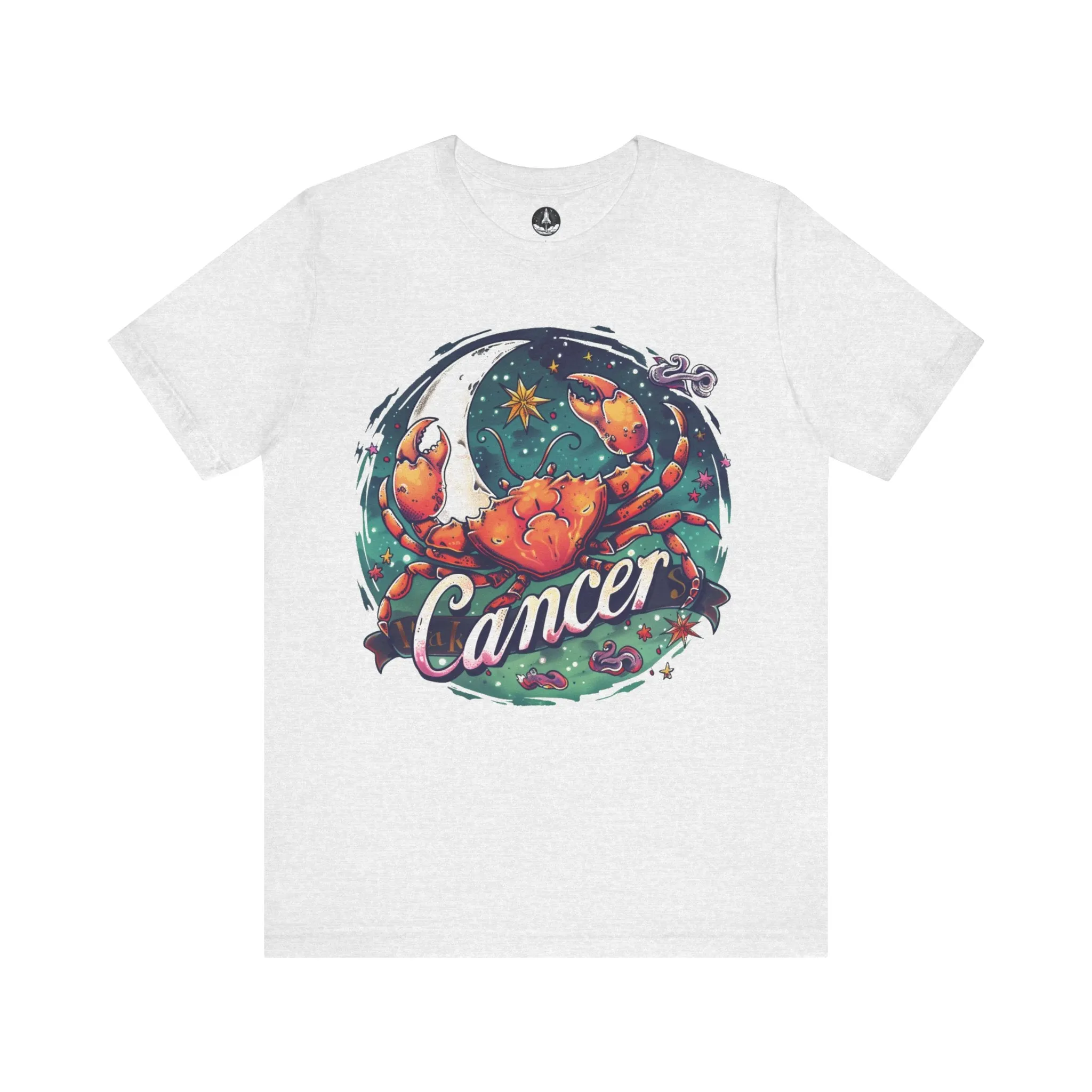 Cancer Zodiac Tattoo Art T-Shirt: Cosmic Crustacean Vibrance