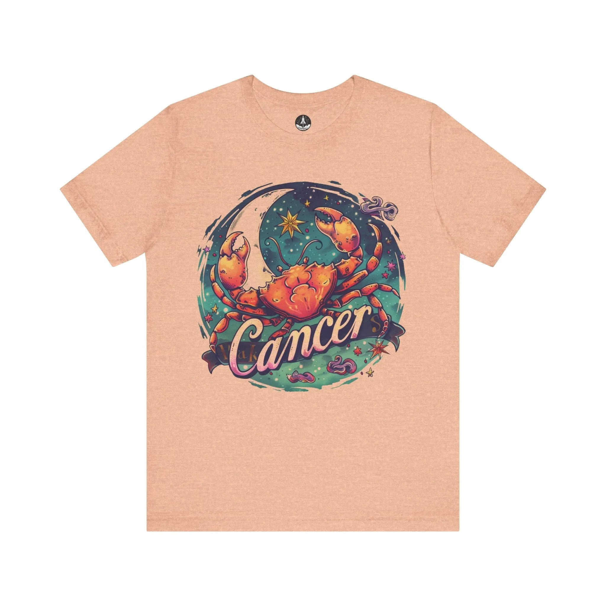 Cancer Zodiac Tattoo Art T-Shirt: Cosmic Crustacean Vibrance