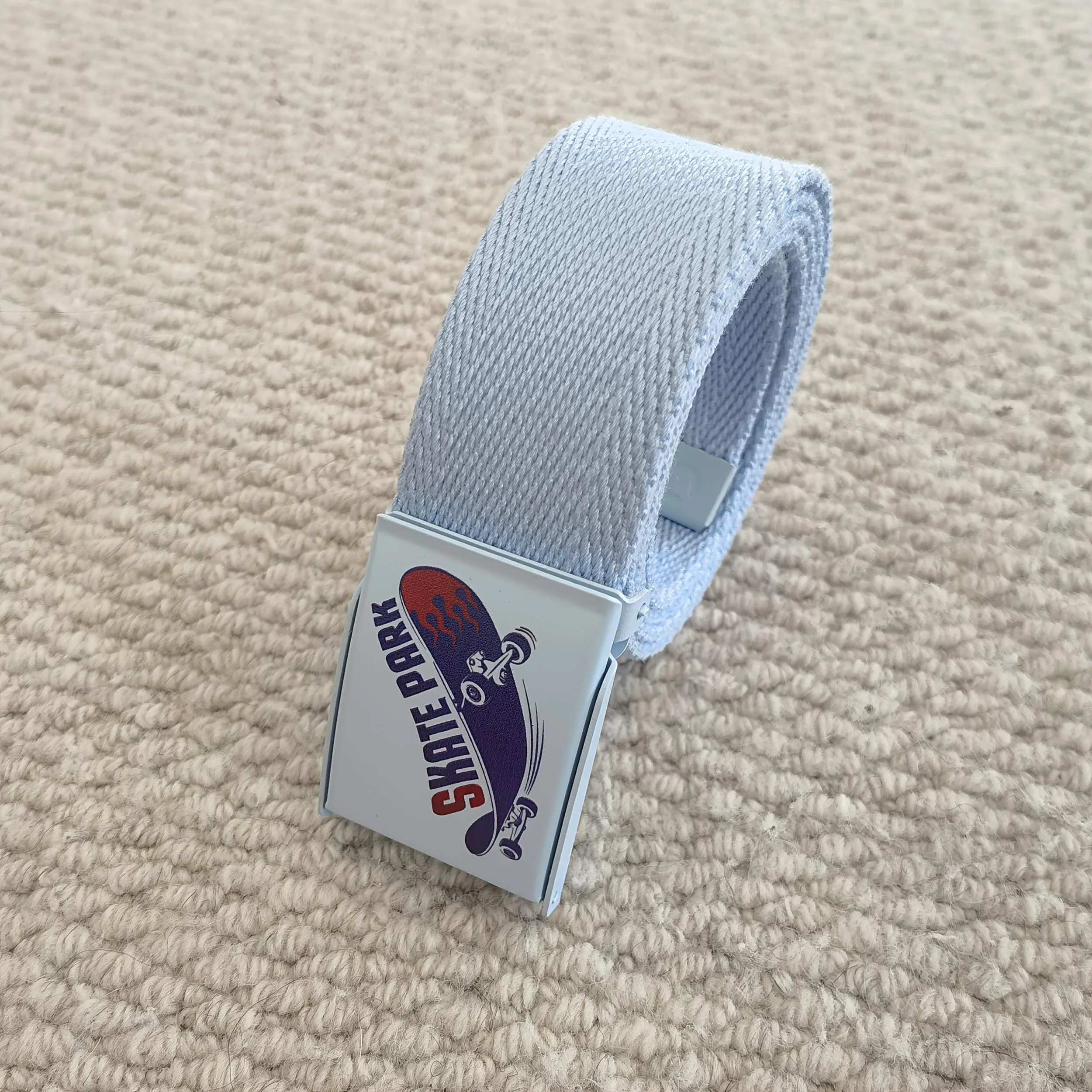 Canvas Men's Belt w/ Skate Park Buckle - Sporty & Durable
