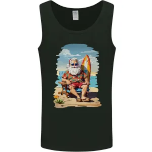 Christmas Santa With Surfboard Xmas Surfing Mens Vest Tank Top