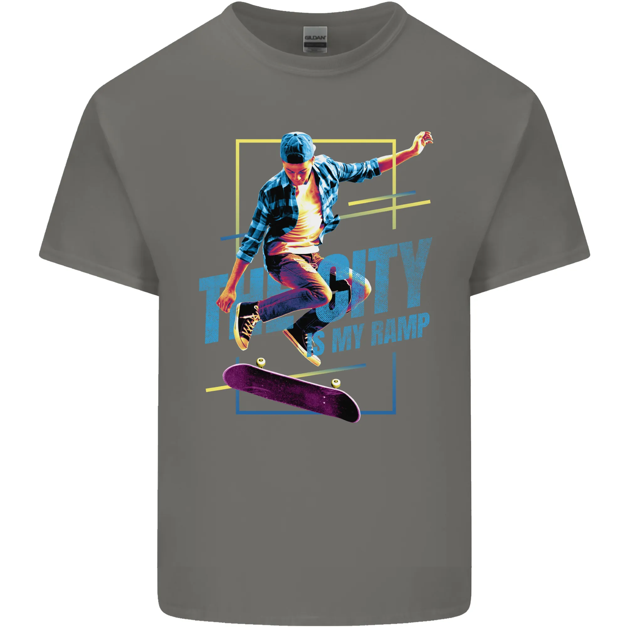City is My Ramp Skateboarding Skateboard Mens Light Cotton T-Shirt