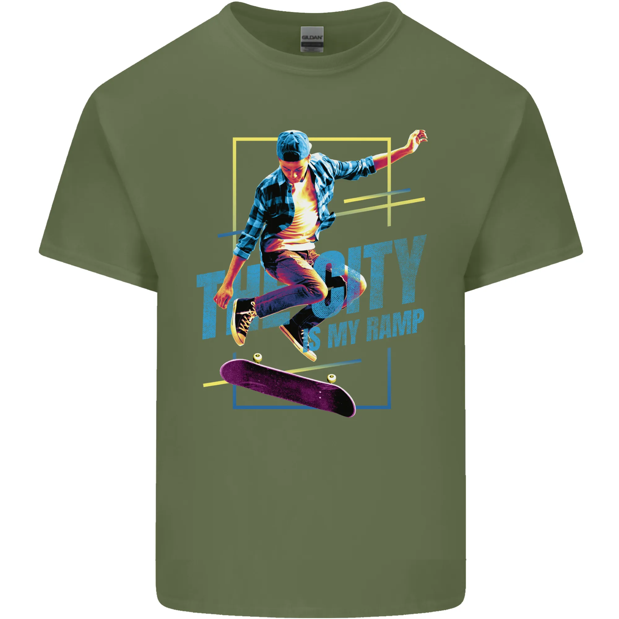City is My Ramp Skateboarding Skateboard Mens Light Cotton T-Shirt