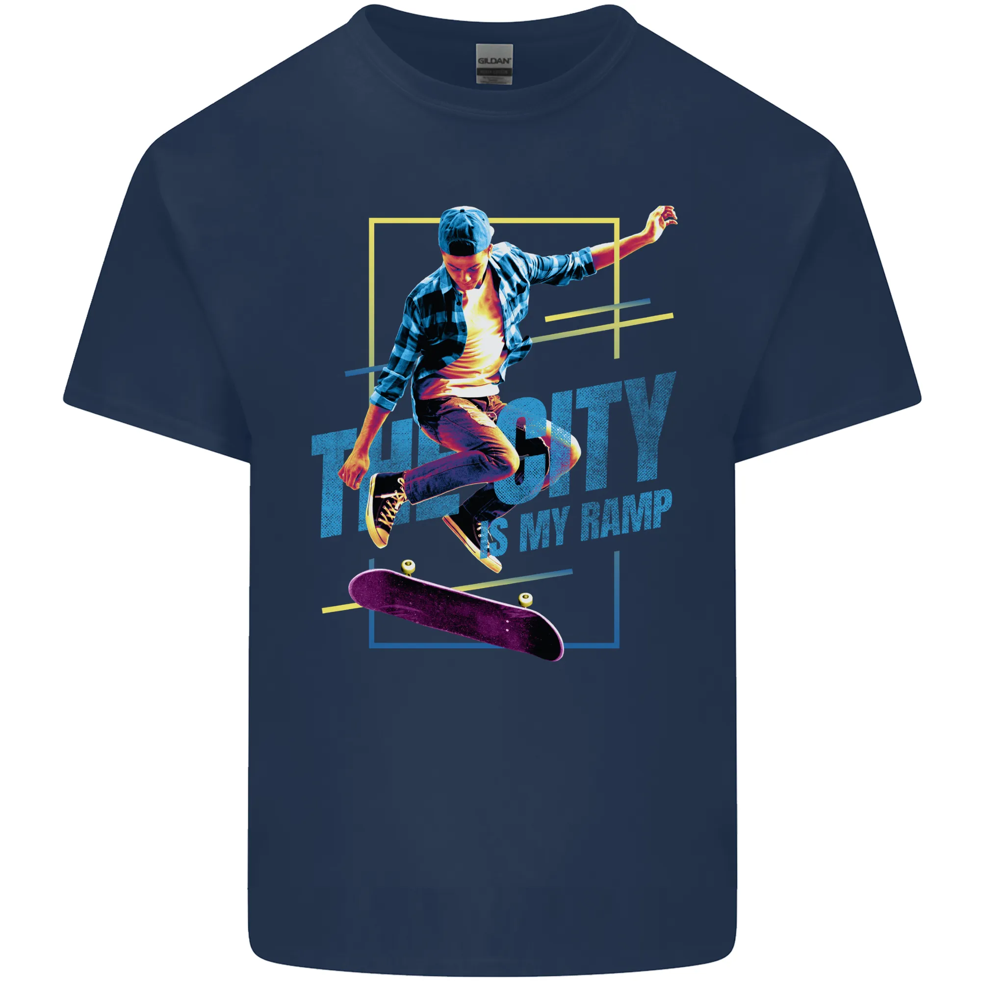 City is My Ramp Skateboarding Skateboard Mens Light Cotton T-Shirt