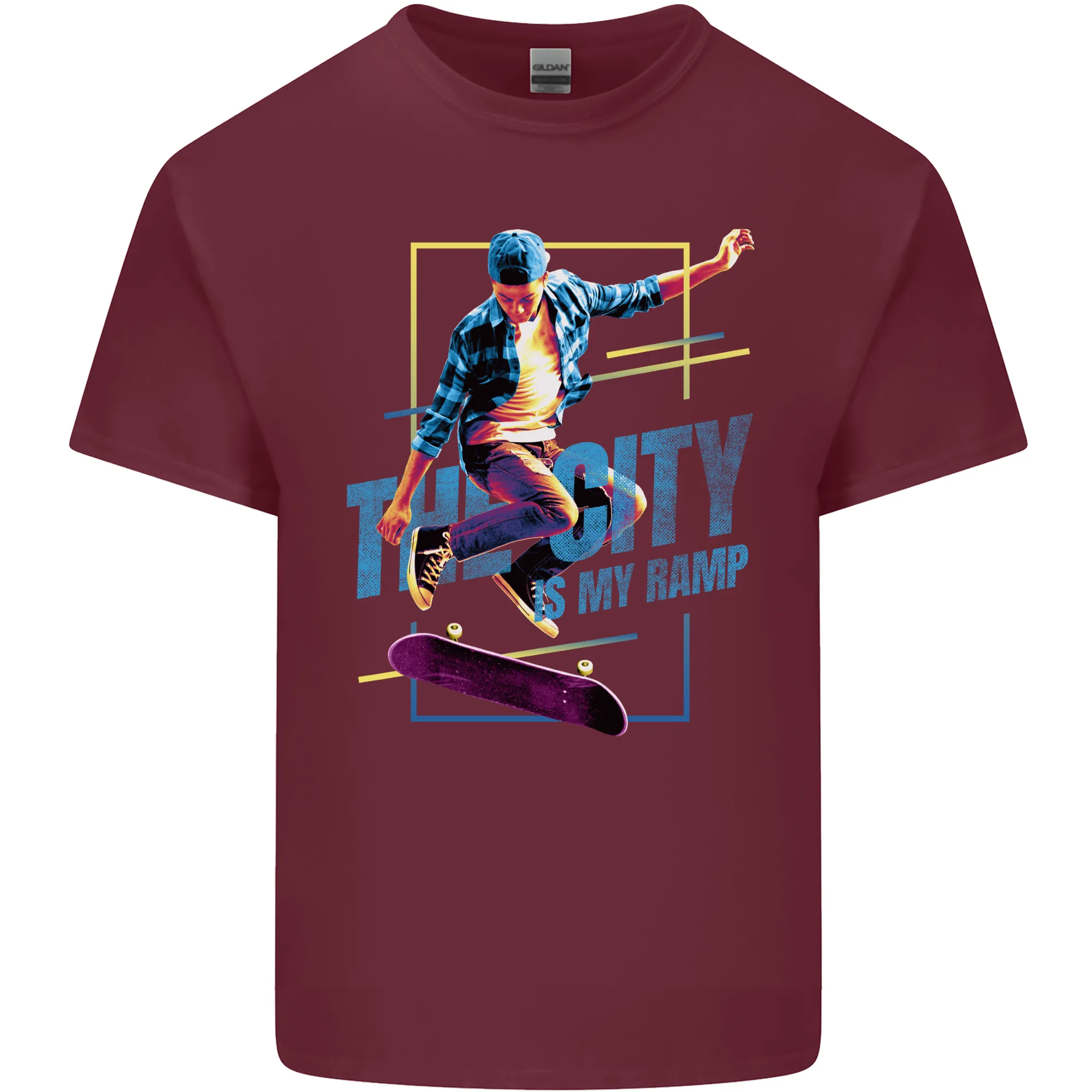 City is My Ramp Skateboarding Skateboard Mens Light Cotton T-Shirt