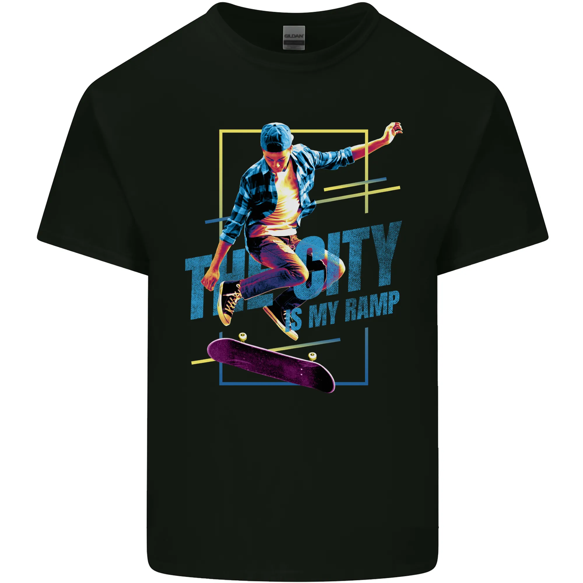 City is My Ramp Skateboarding Skateboard Mens Light Cotton T-Shirt
