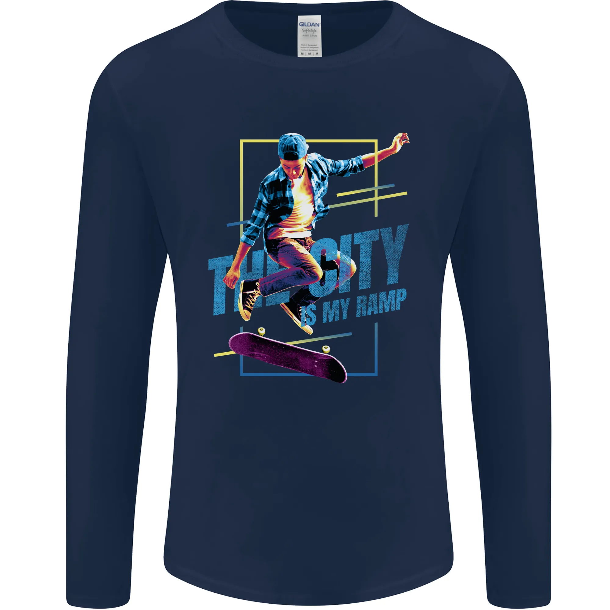 City is My Ramp Skateboarding Skateboard Mens Long Sleeve T-Shirt