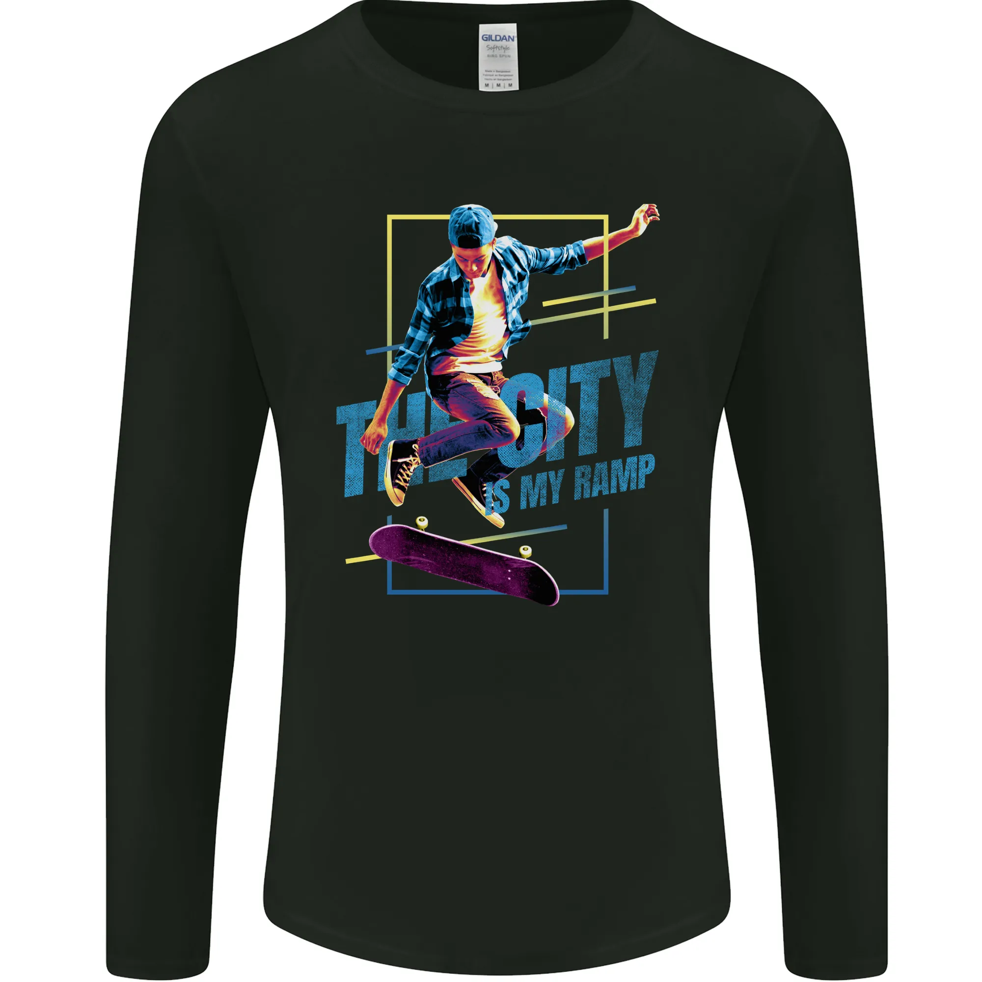 City is My Ramp Skateboarding Skateboard Mens Long Sleeve T-Shirt