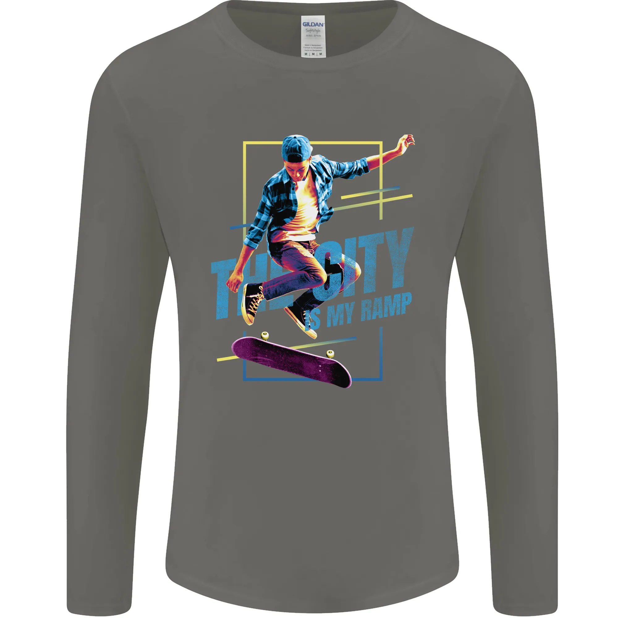 City is My Ramp Skateboarding Skateboard Mens Long Sleeve T-Shirt