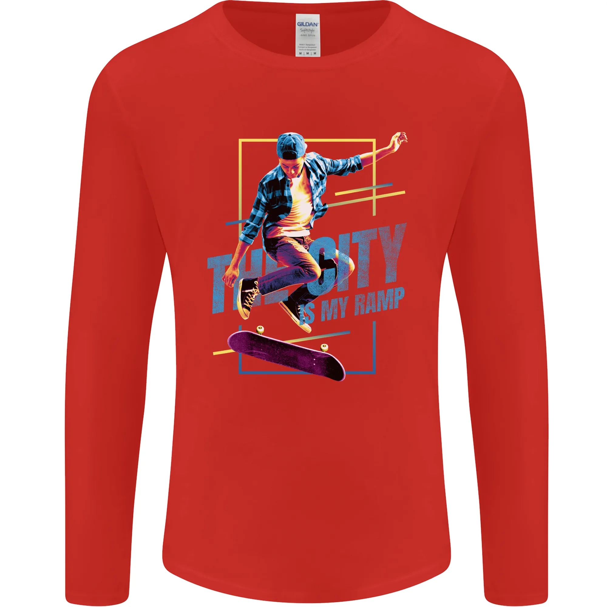 City is My Ramp Skateboarding Skateboard Mens Long Sleeve T-Shirt