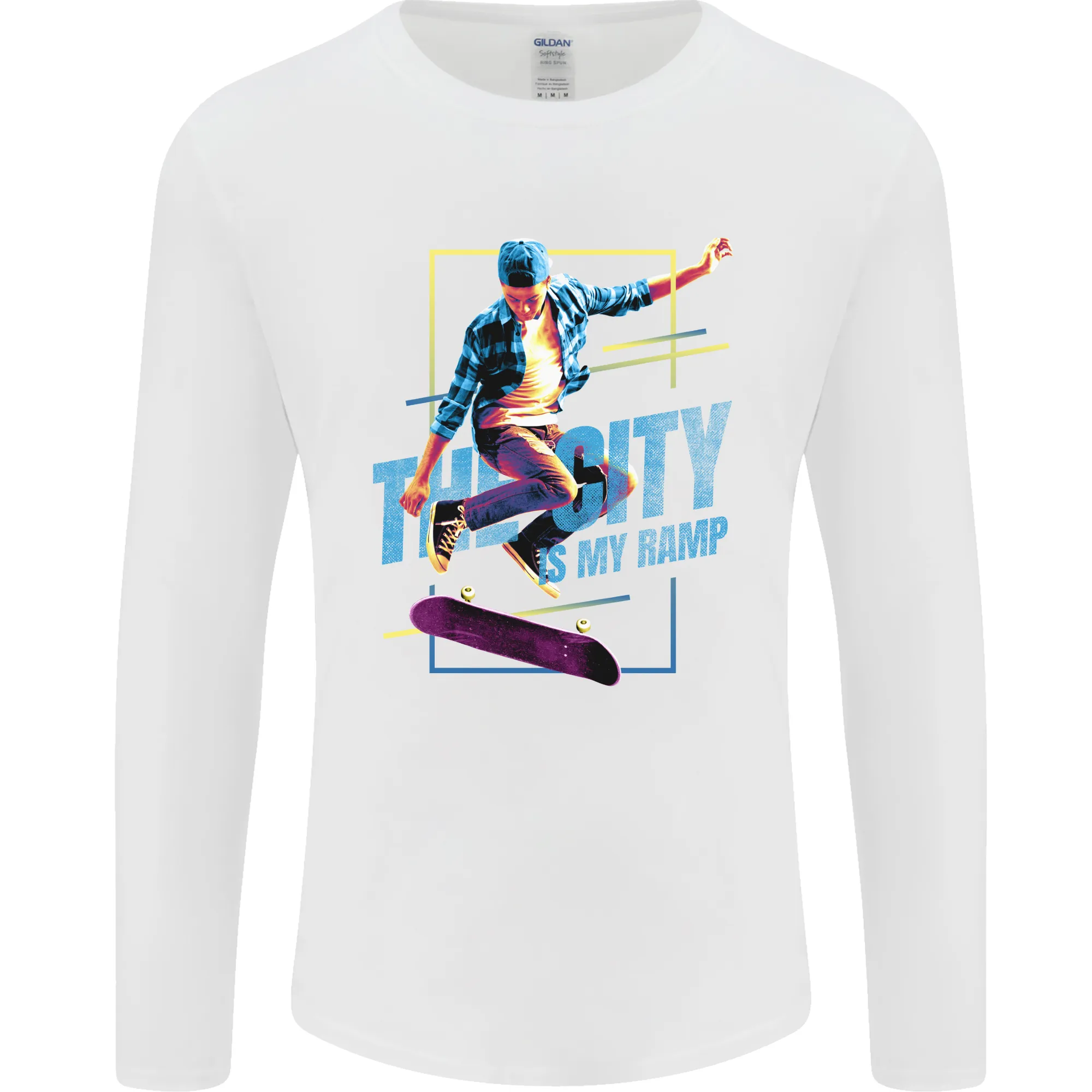 City is My Ramp Skateboarding Skateboard Mens Long Sleeve T-Shirt