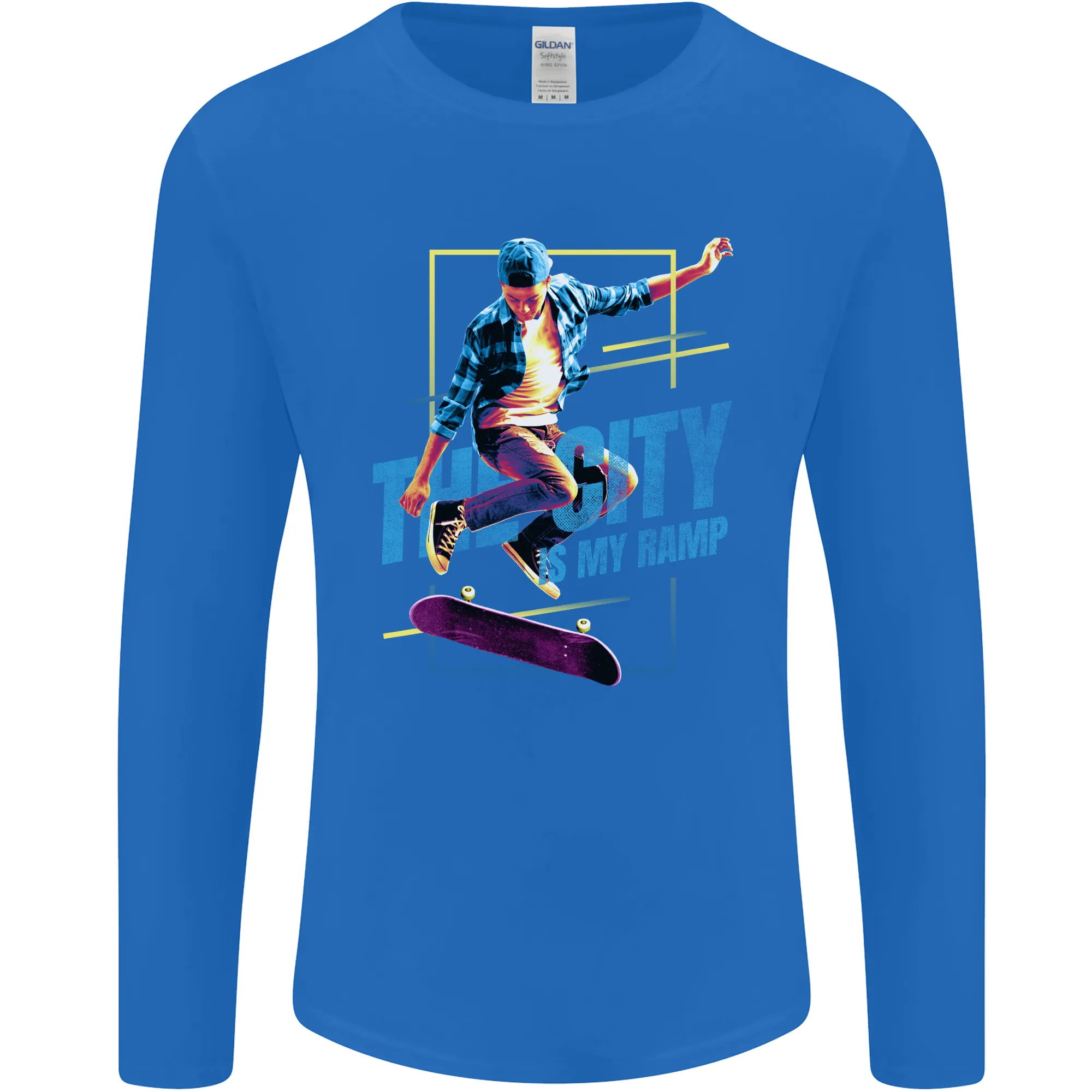 City is My Ramp Skateboarding Skateboard Mens Long Sleeve T-Shirt