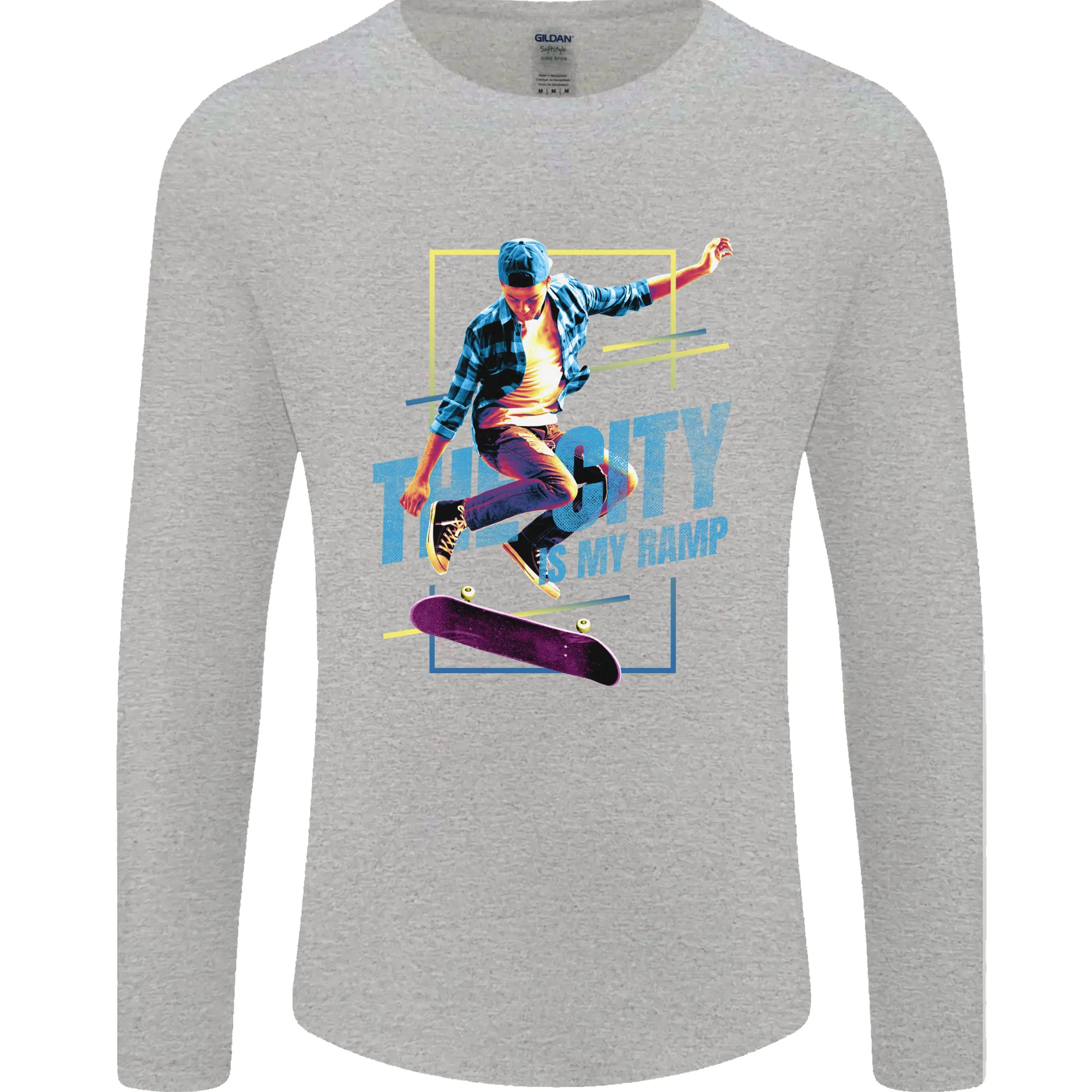 City is My Ramp Skateboarding Skateboard Mens Long Sleeve T-Shirt
