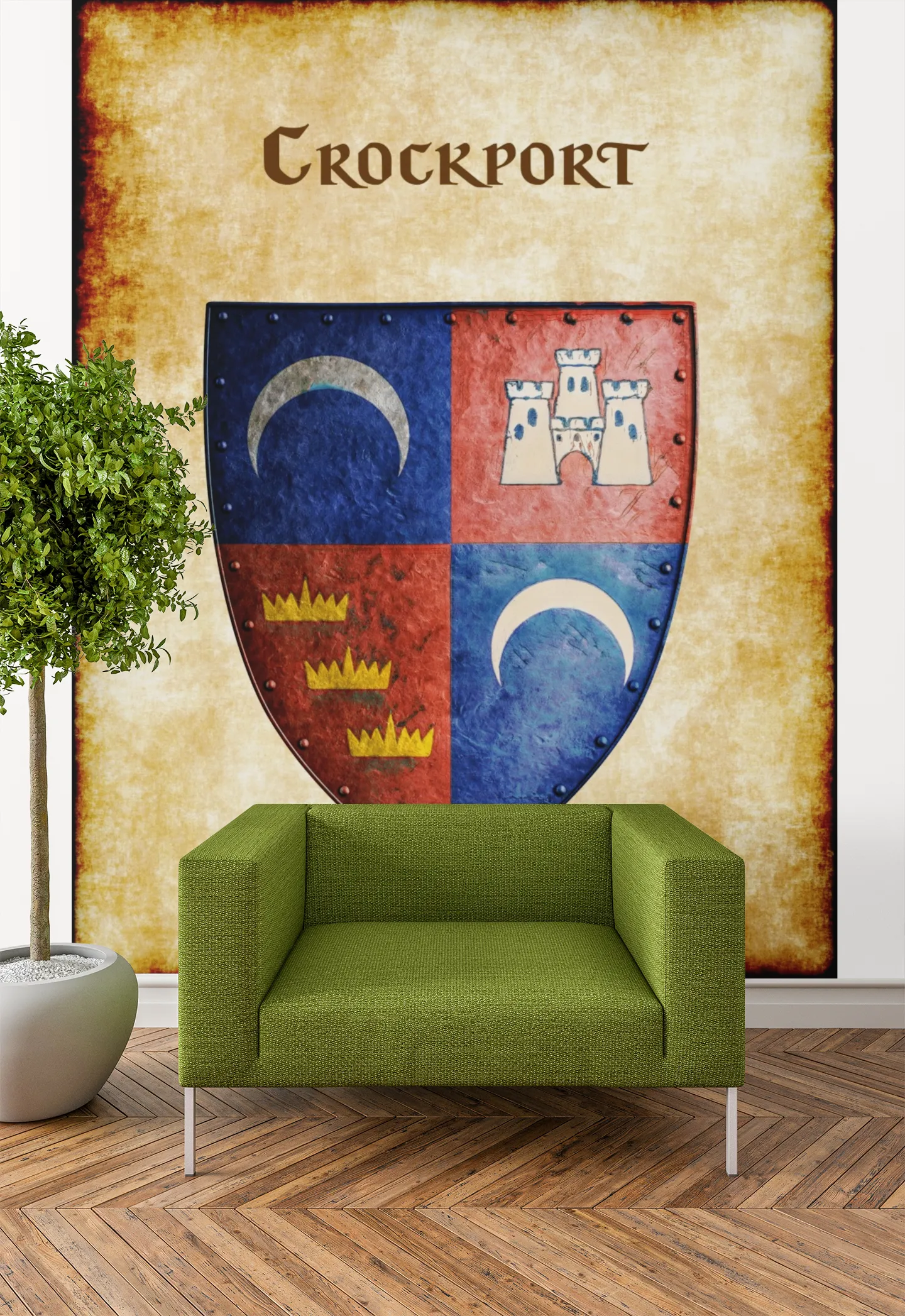 Crockport Heraldry of Greyhawk Anna Meyer Cartography Canvas Art Print
