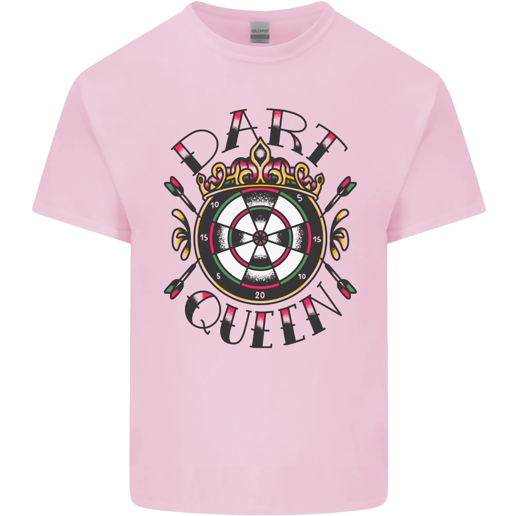 Dart Queen Tattoo Style Mens Light Cotton T-Shirt