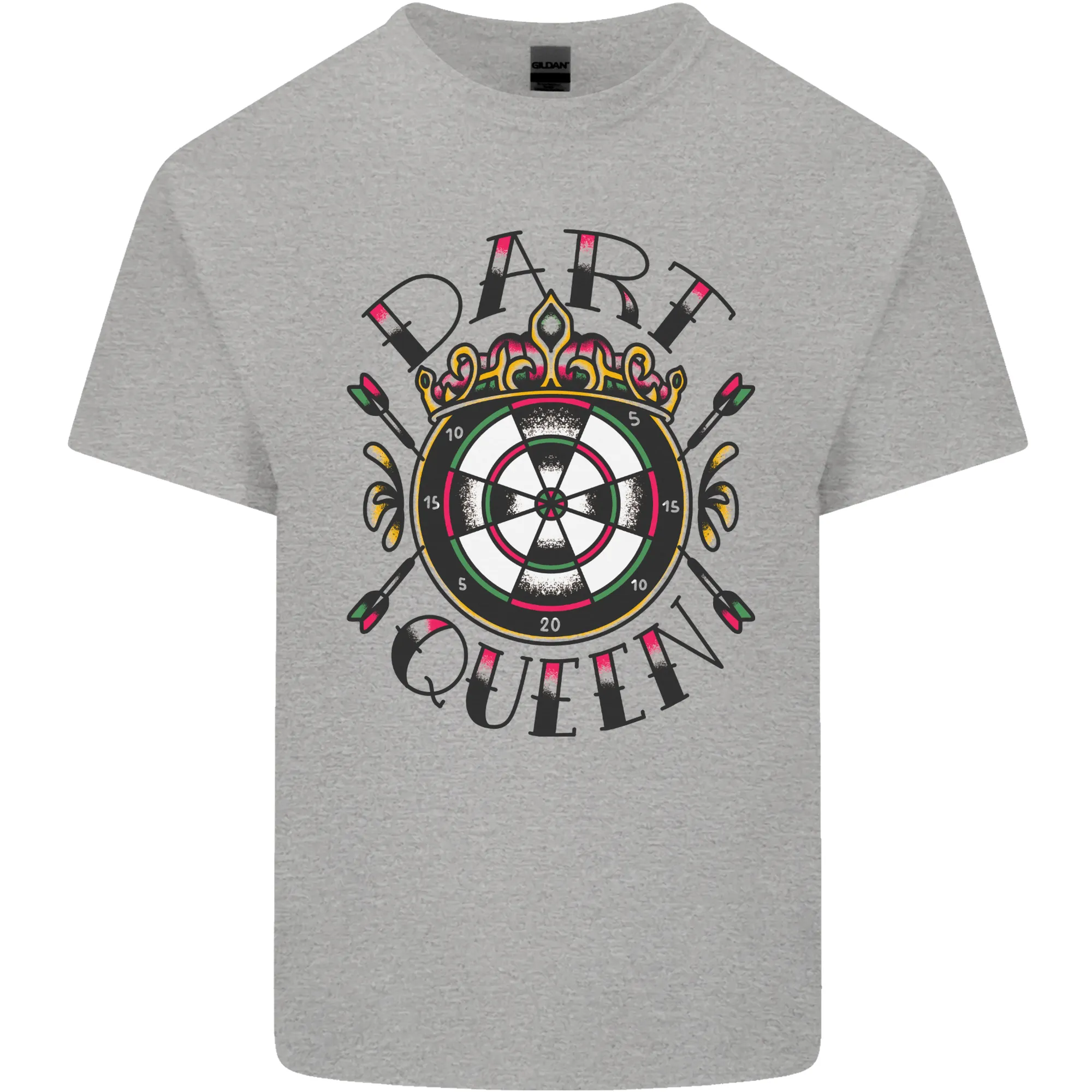 Dart Queen Tattoo Style Mens Light Cotton T-Shirt