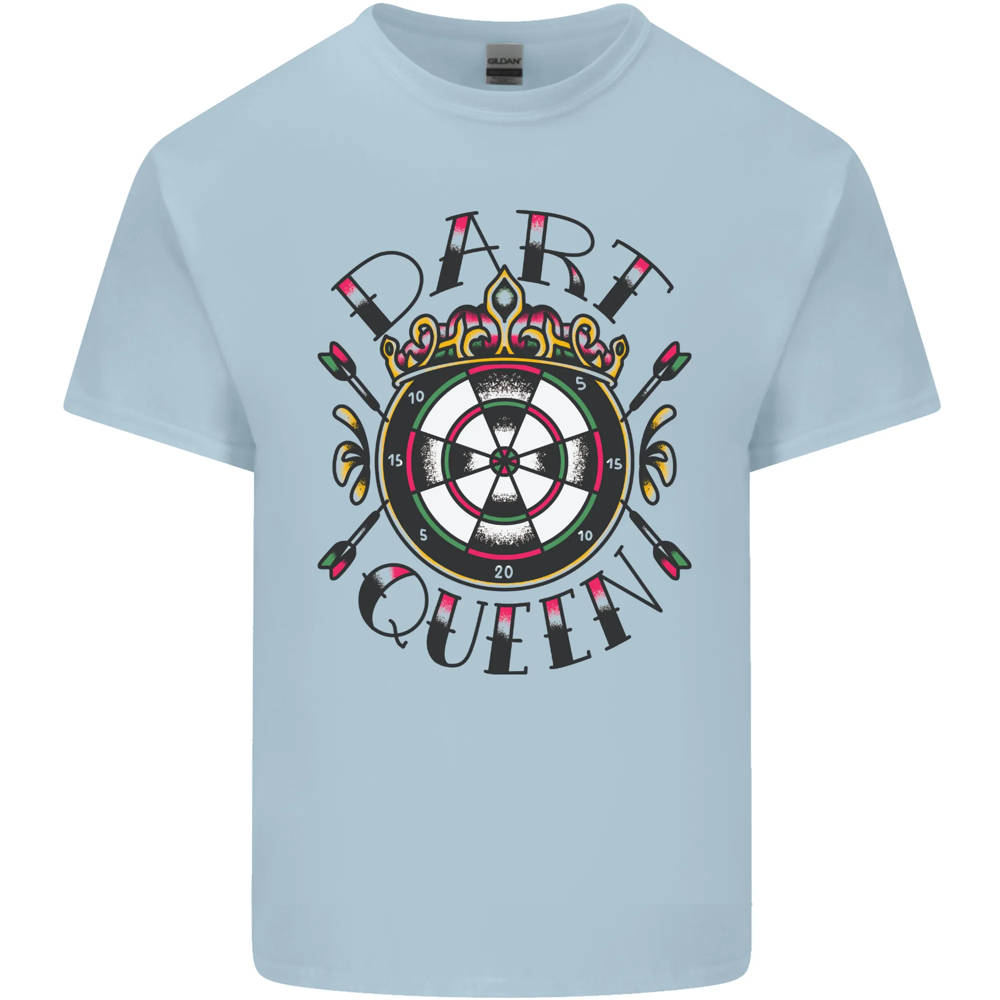 Dart Queen Tattoo Style Mens Light Cotton T-Shirt
