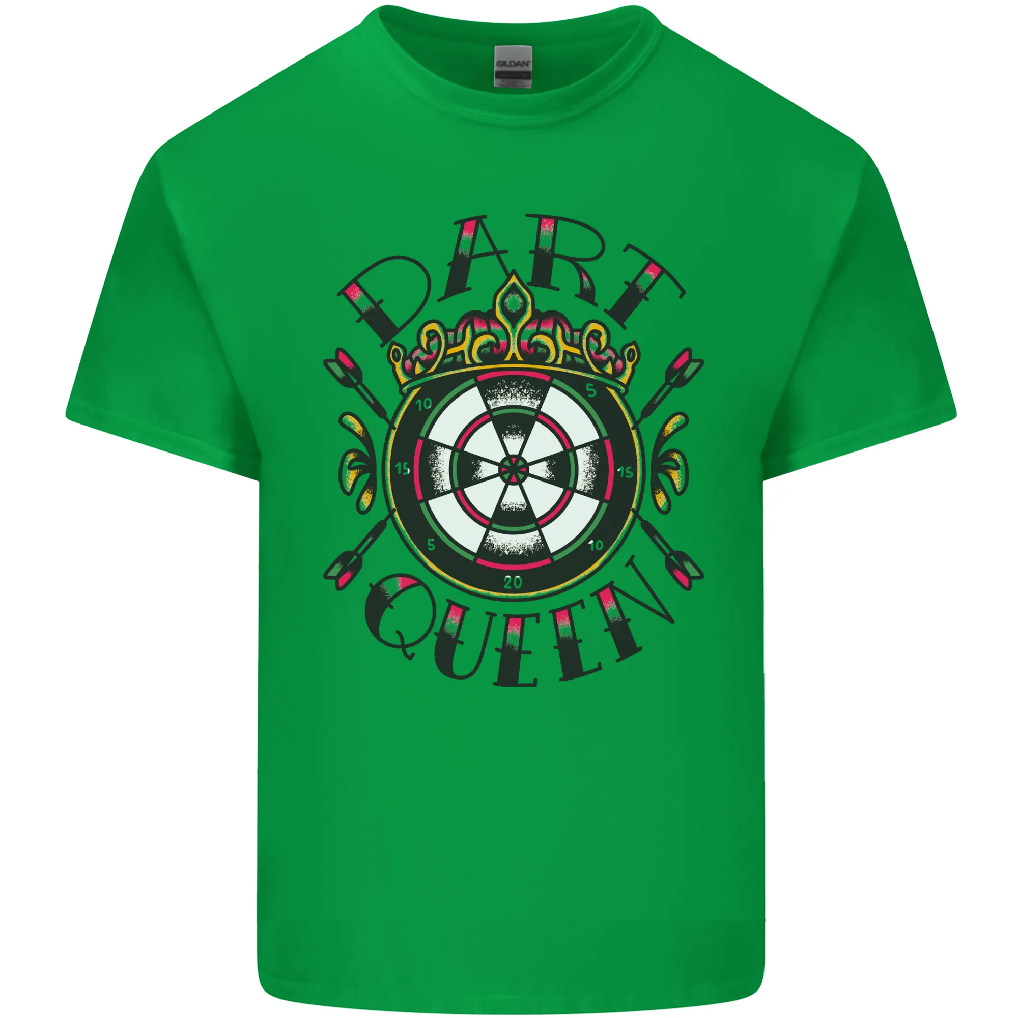 Dart Queen Tattoo Style Mens Light Cotton T-Shirt