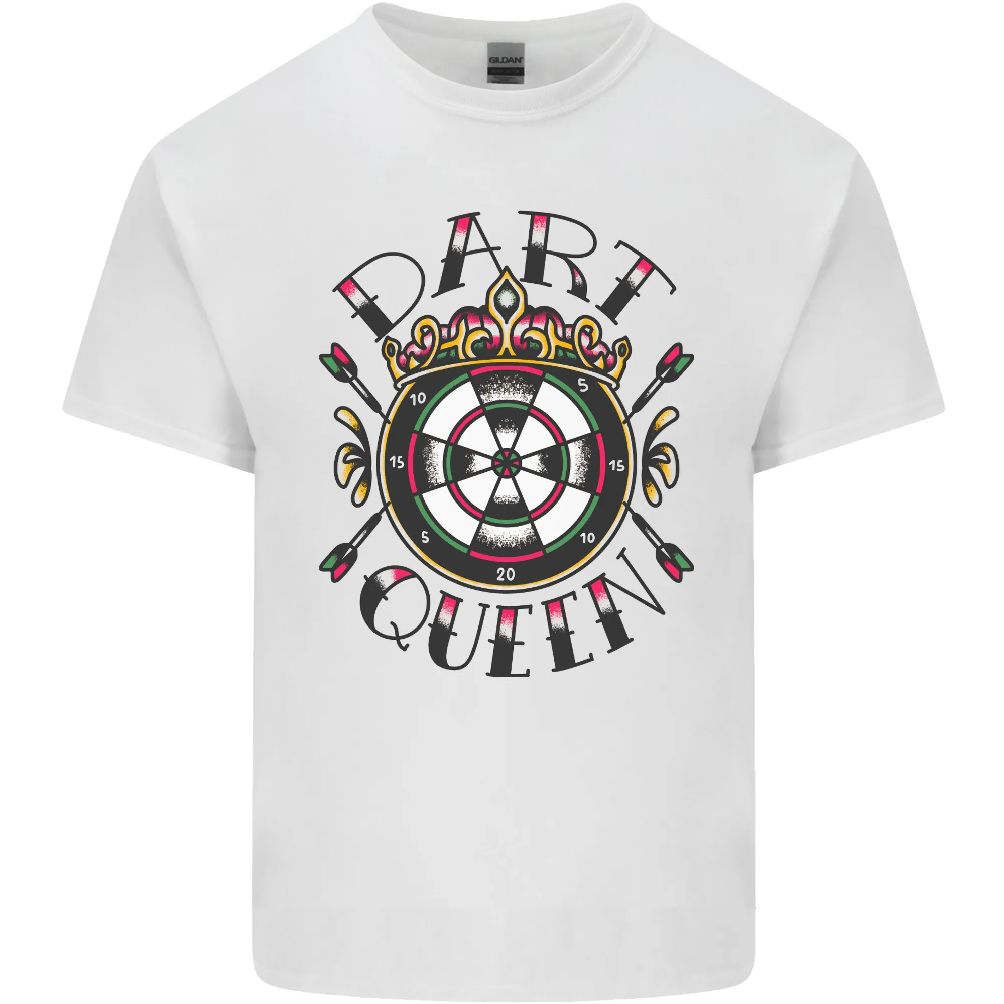 Dart Queen Tattoo Style Mens Light Cotton T-Shirt