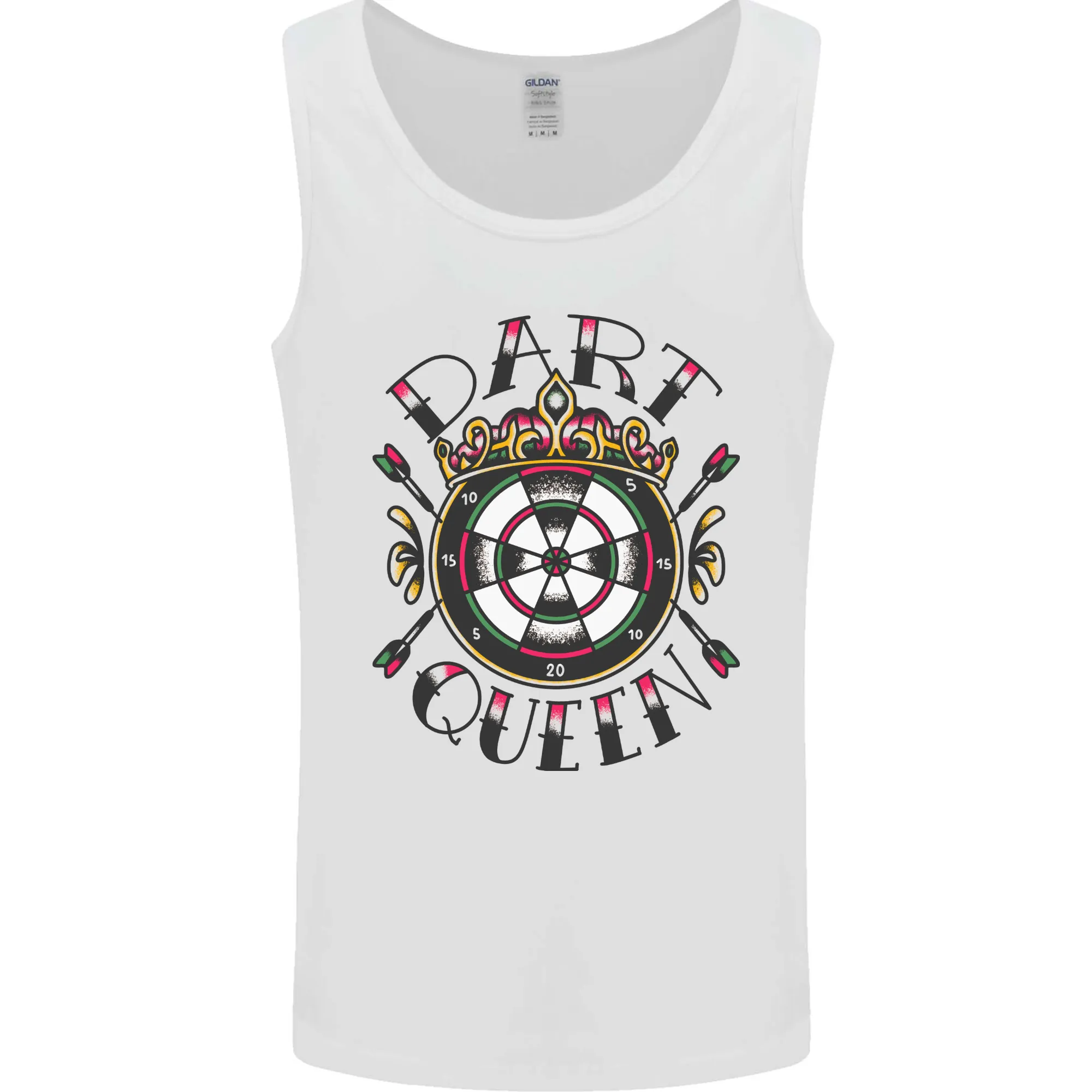 Dart Queen Tattoo Style Mens Vest Tank Top
