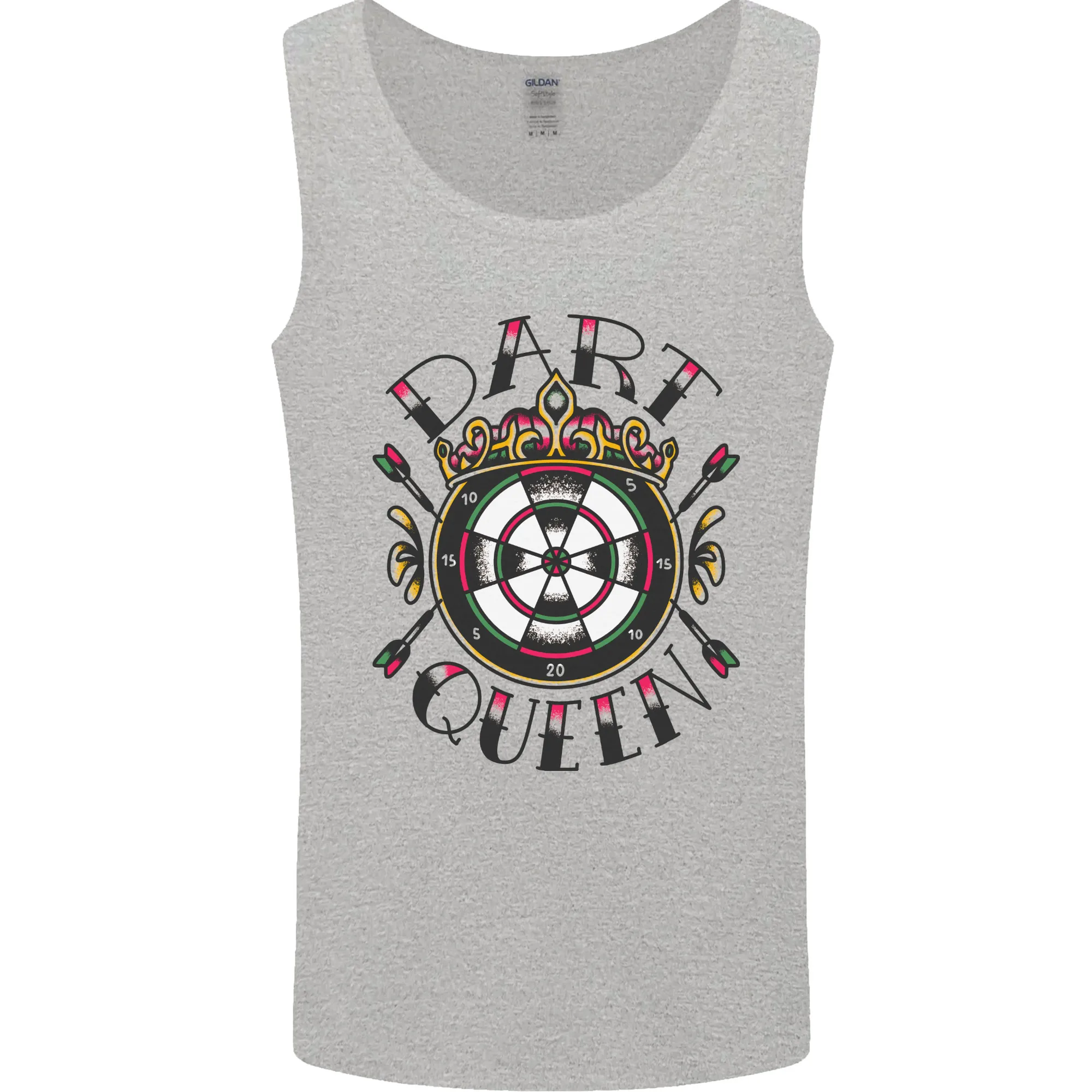Dart Queen Tattoo Style Mens Vest Tank Top