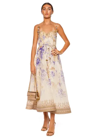Dawning Lilac Floral Picnic Midi Dress