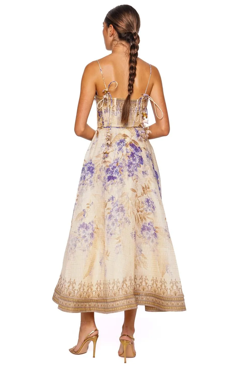 Dawning Lilac Floral Picnic Midi Dress