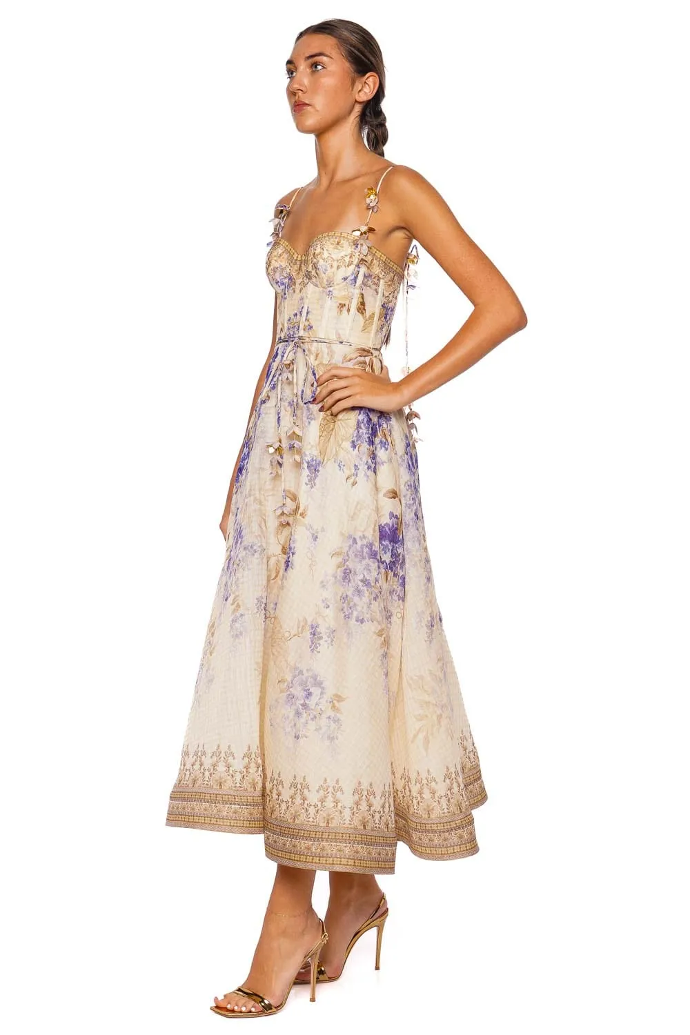 Dawning Lilac Floral Picnic Midi Dress
