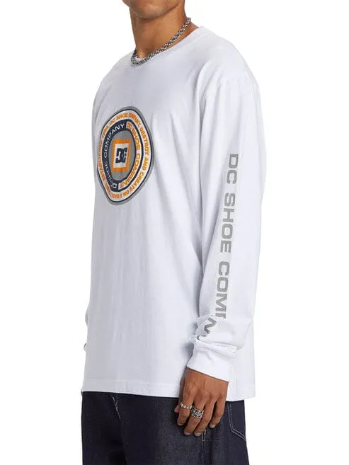 Dc Mens Throwback Long Sleeve Tee White
