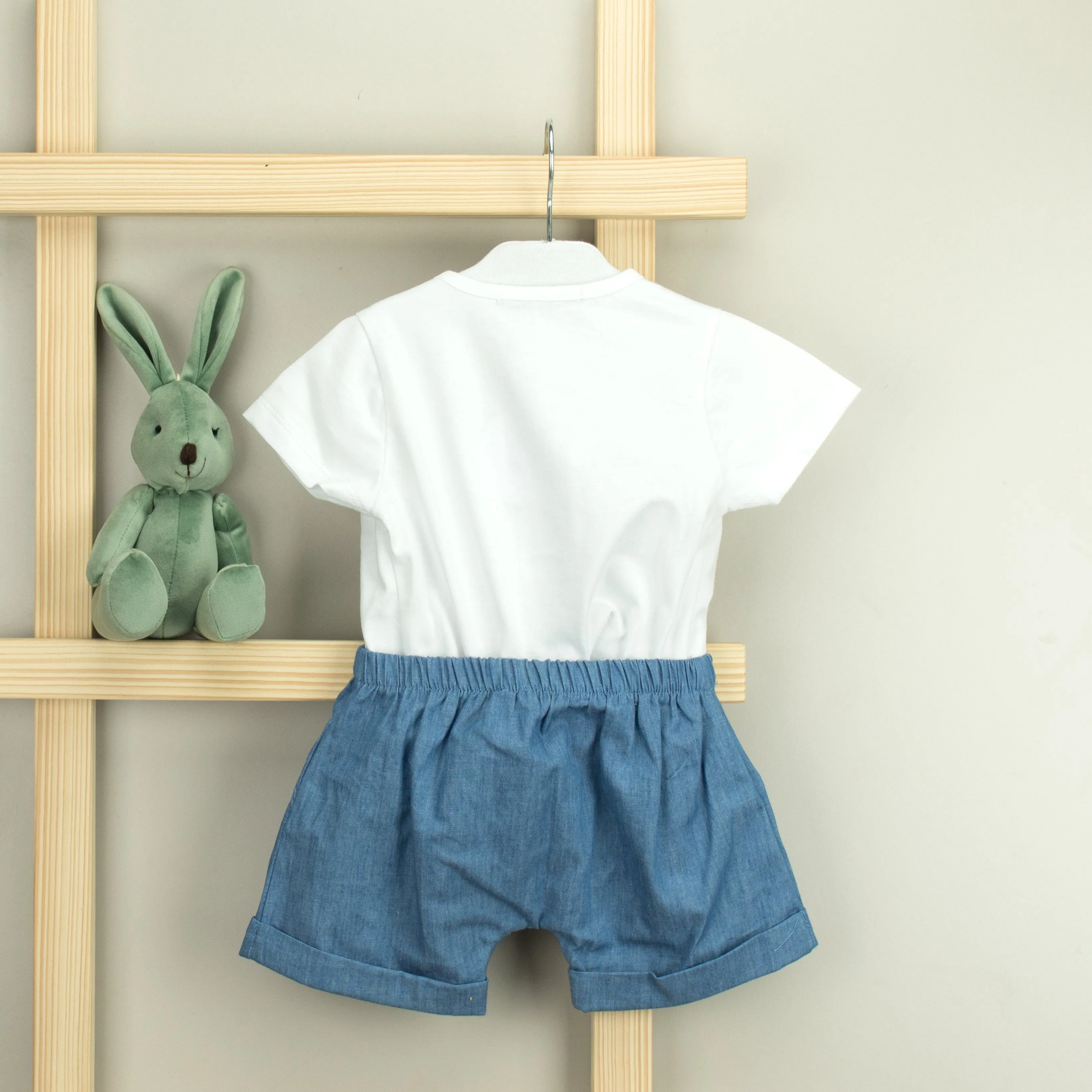 Denim T-Shirt & Shorts