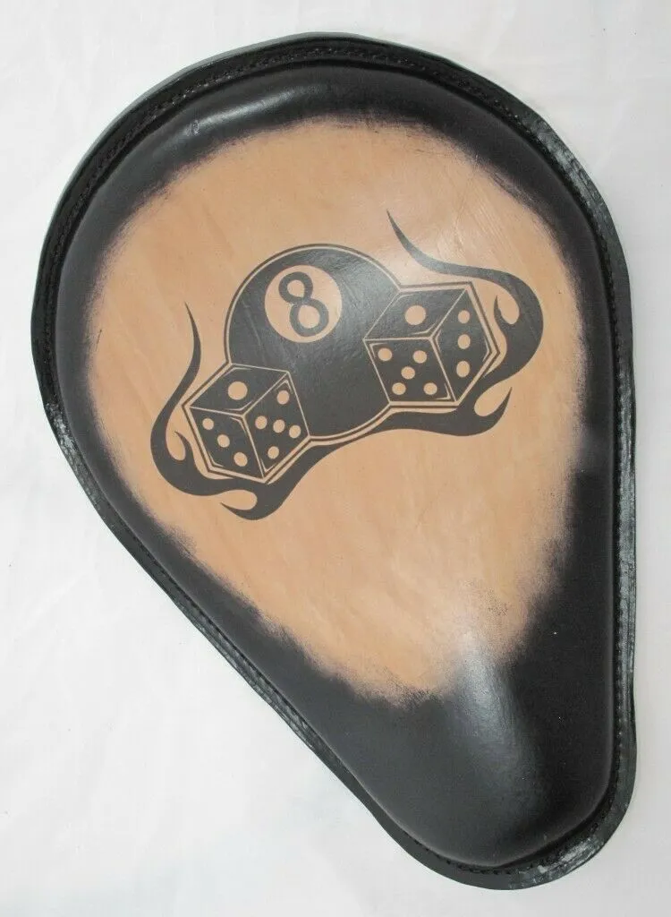 Dice 8 Ball Tattoo Spring Solo Seat Chopper Harley Sportster Frame Nightster USA