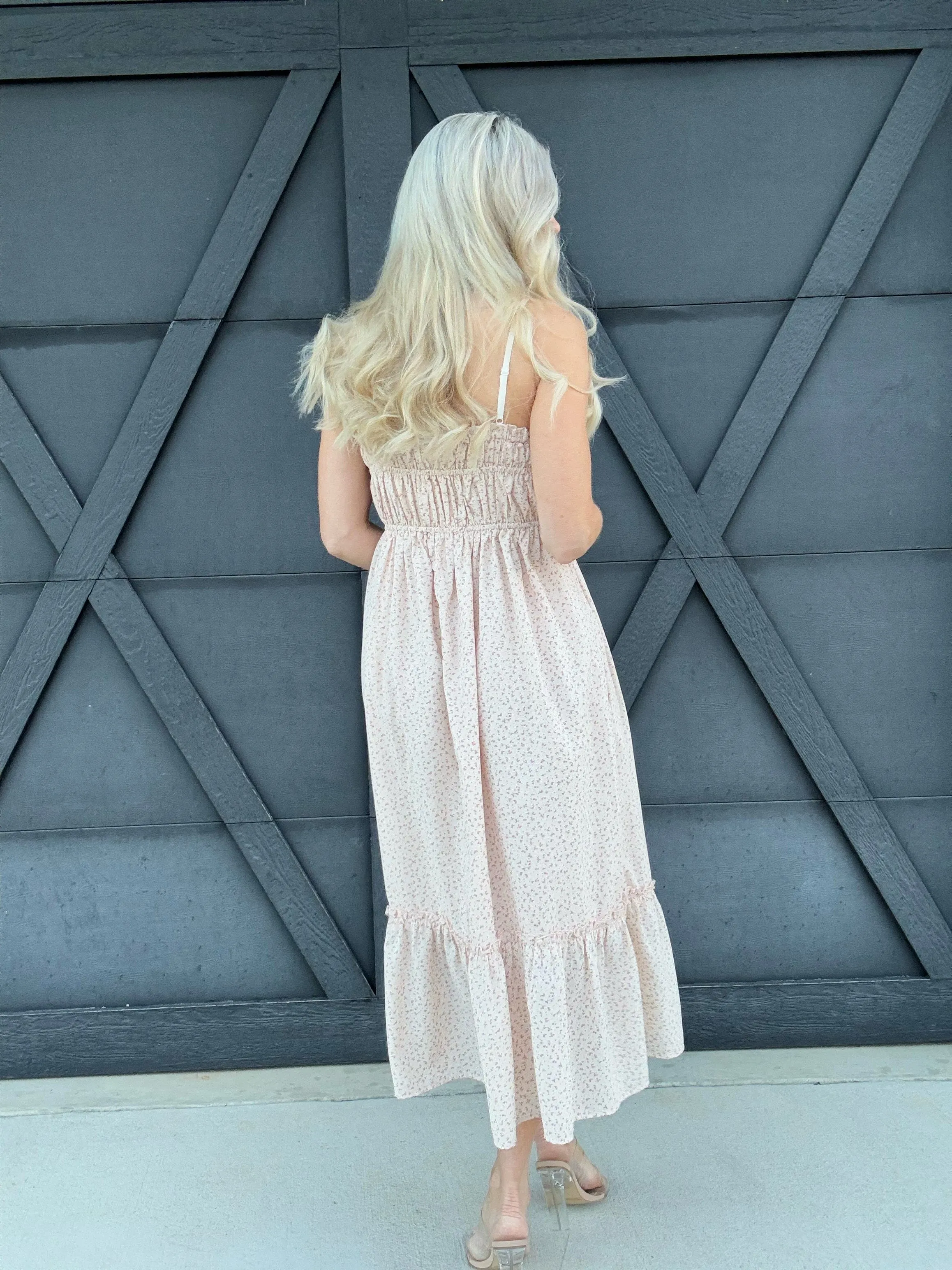 Ditsy Floral Sun Dress In Pink
