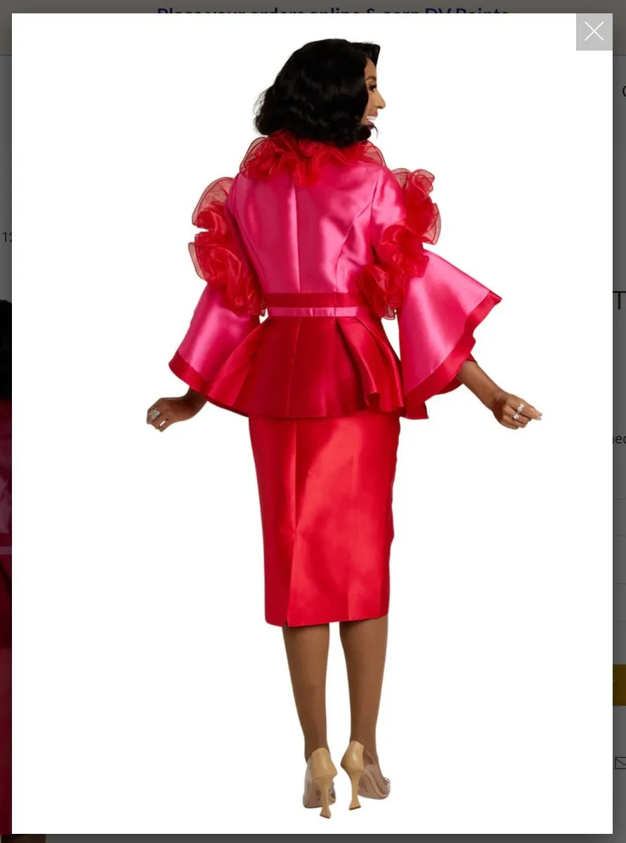 Donna Vinci Style 12165 2PC Jacket/Skirt Suit Virtual Silk Look