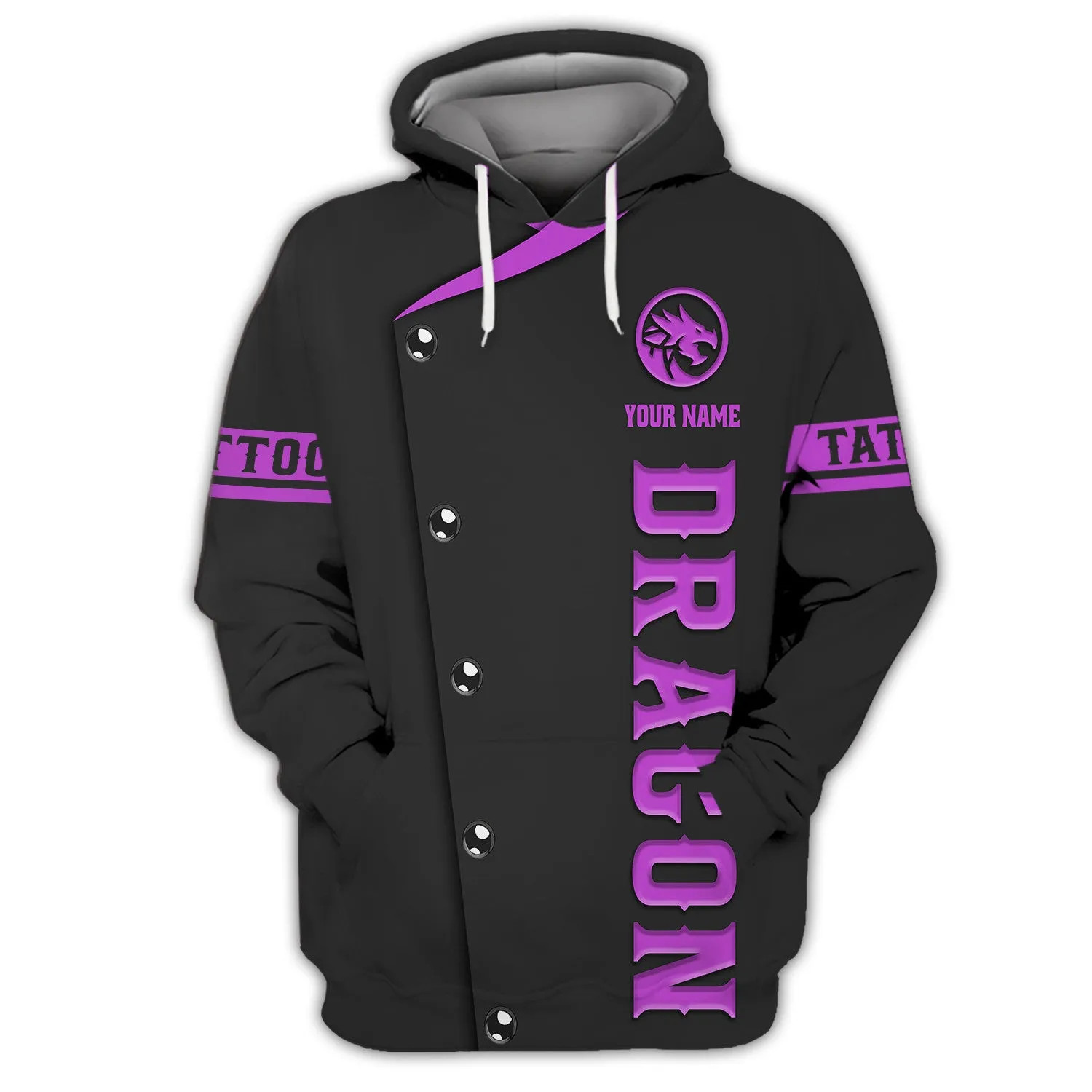 Dragon 3D Hoodie All Over Printed - Dragon Tattoo Jacket 3D print for Woman
