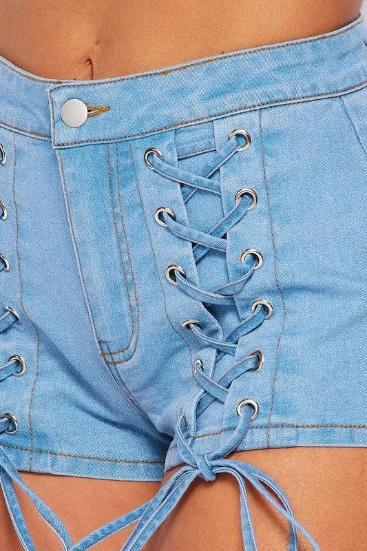 DRAWSTRING JEAN SHORT