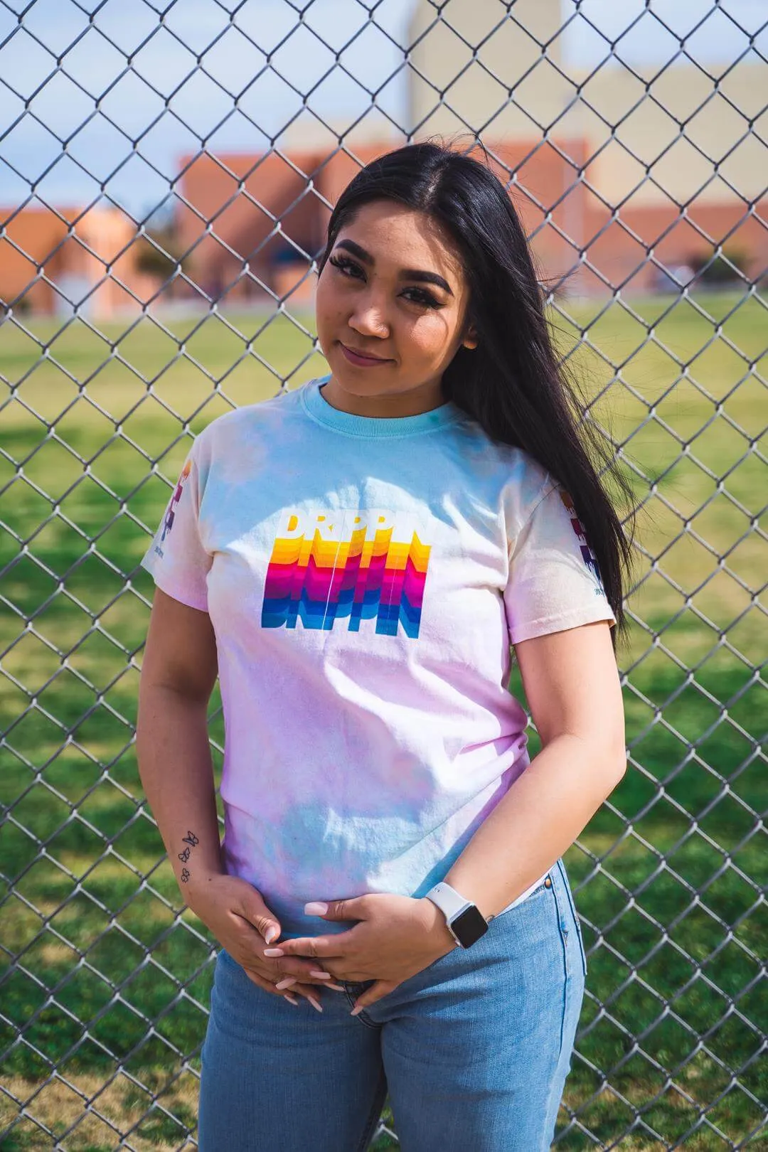 Drippin Color Stack | Jelly Lavender Sky Tee (Color Stack Checkered Drippin Sleeves)