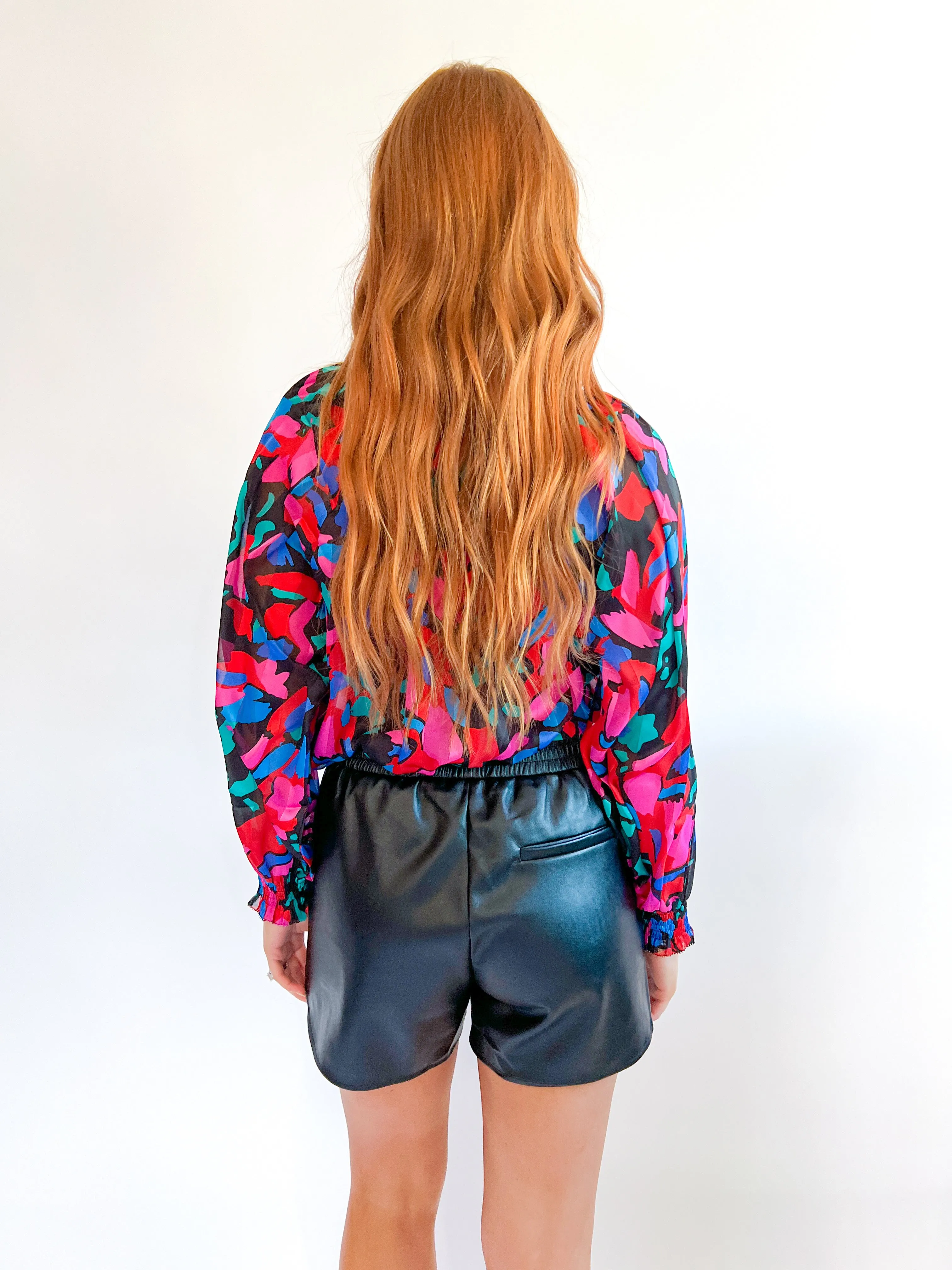 Faux Leather Pull-on Short