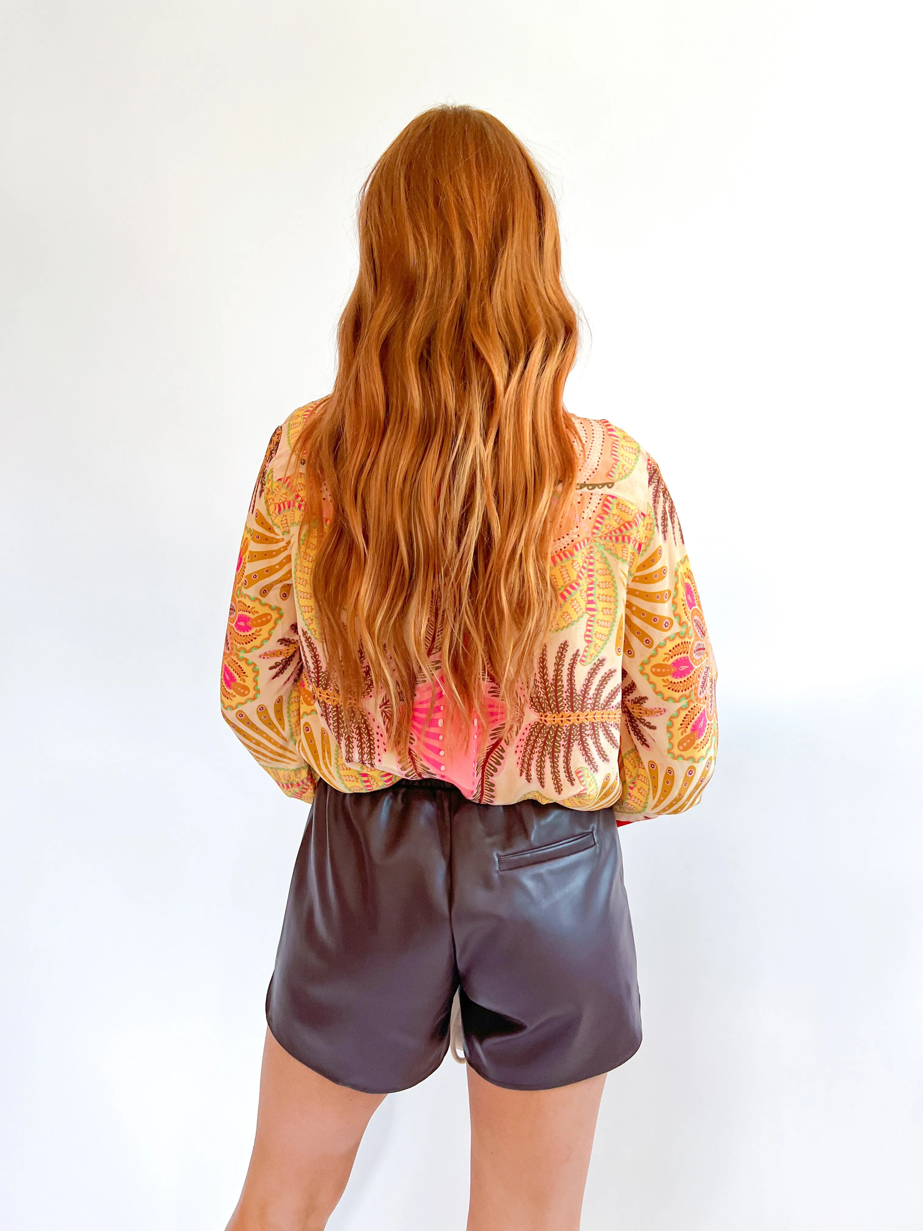 Faux Leather Pull-on Short