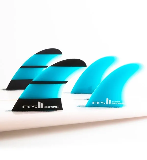 FCS2 Performer Neo Glass Medium Tri Quad Surfboard Fin Set