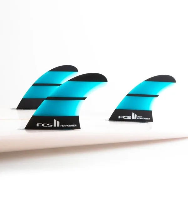 FCS2 Performer Neo Glass Medium Tri Quad Surfboard Fin Set