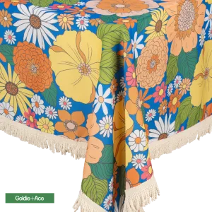 Fringed Tablecloth Goldie   Ace x Kollab  Zoe Floral