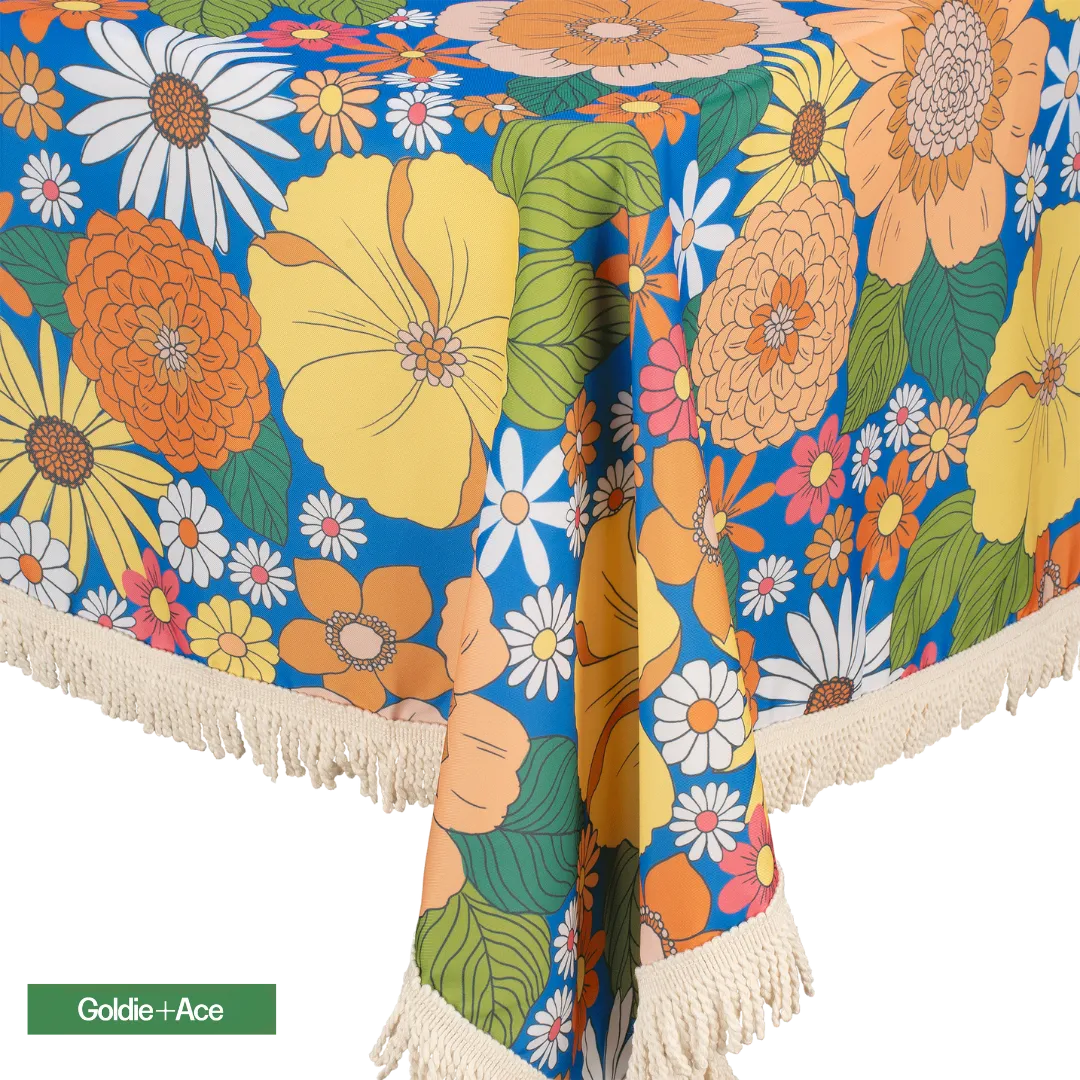 Fringed Tablecloth Goldie   Ace x Kollab  Zoe Floral