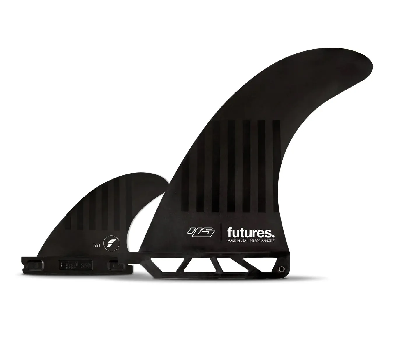 Futures HS Plunder 7" 2 1 Fin Set Up C6 Black/Stripes