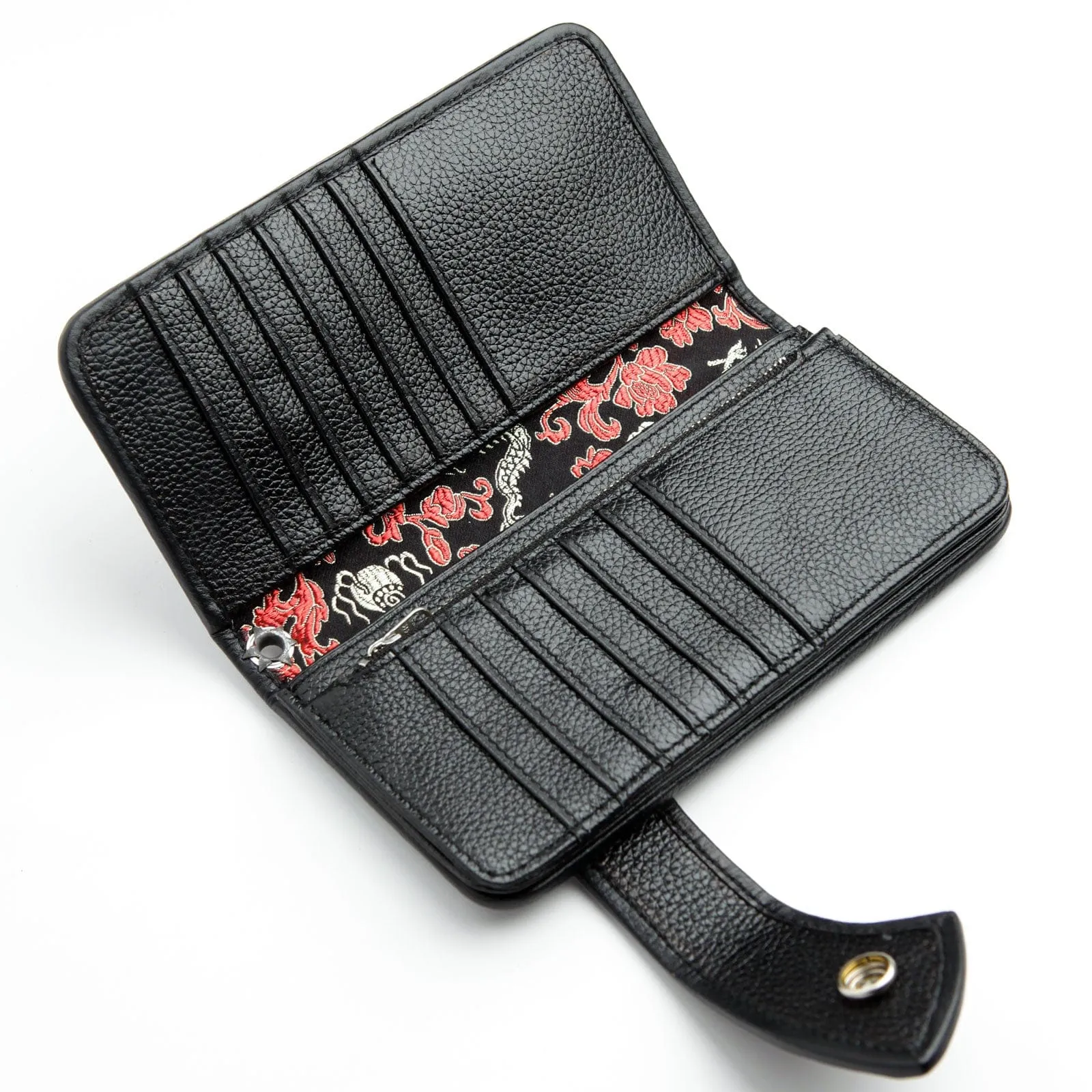 Genuine Navy Blue Stingray Leather Skull Men's Biker Wallet