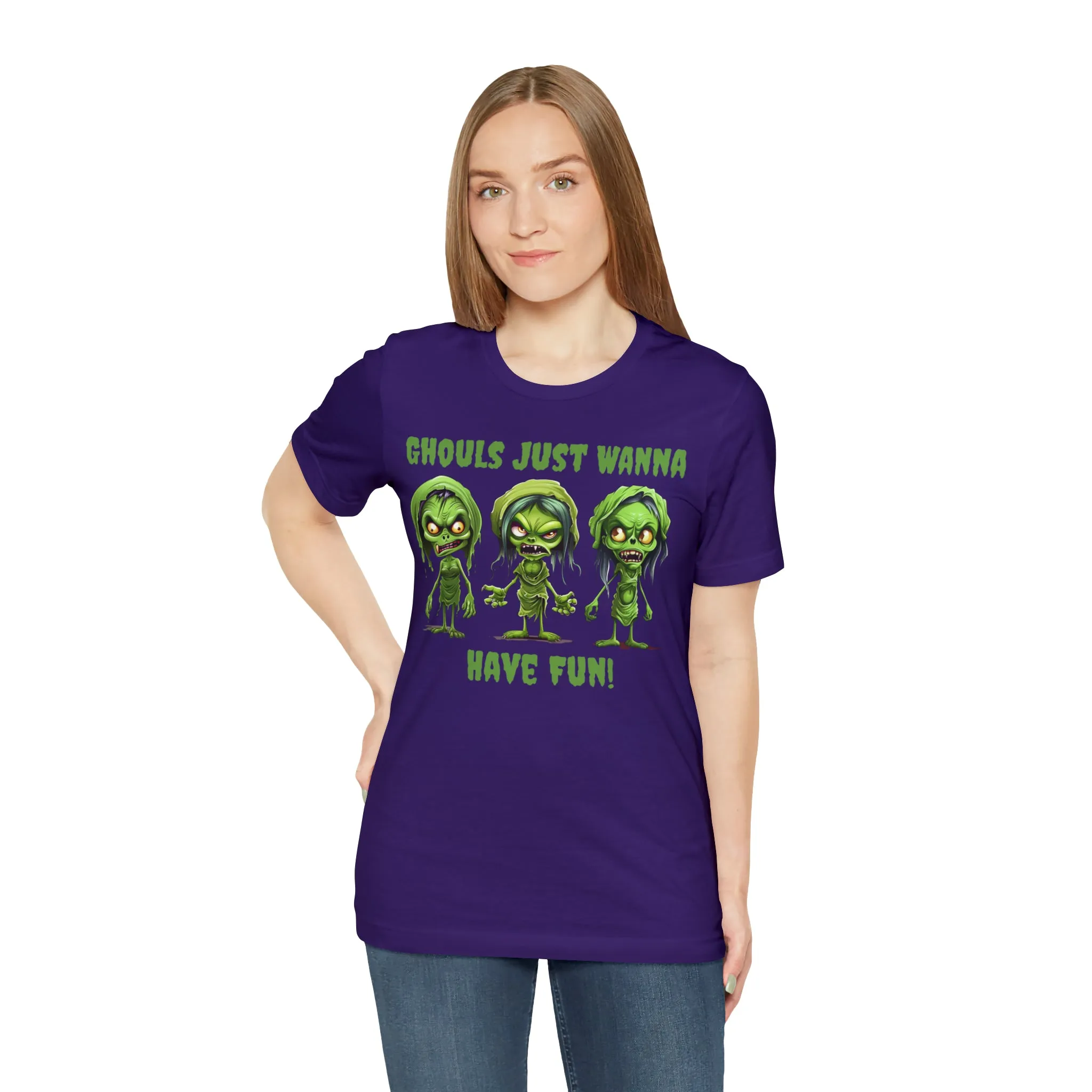 Ghouls Just Wanna Have Fun T-Shirt | Creepy Girl Ghouls Tee |  Bella Canvas 3001Unisex | Scary Short Sleeve Tshirt