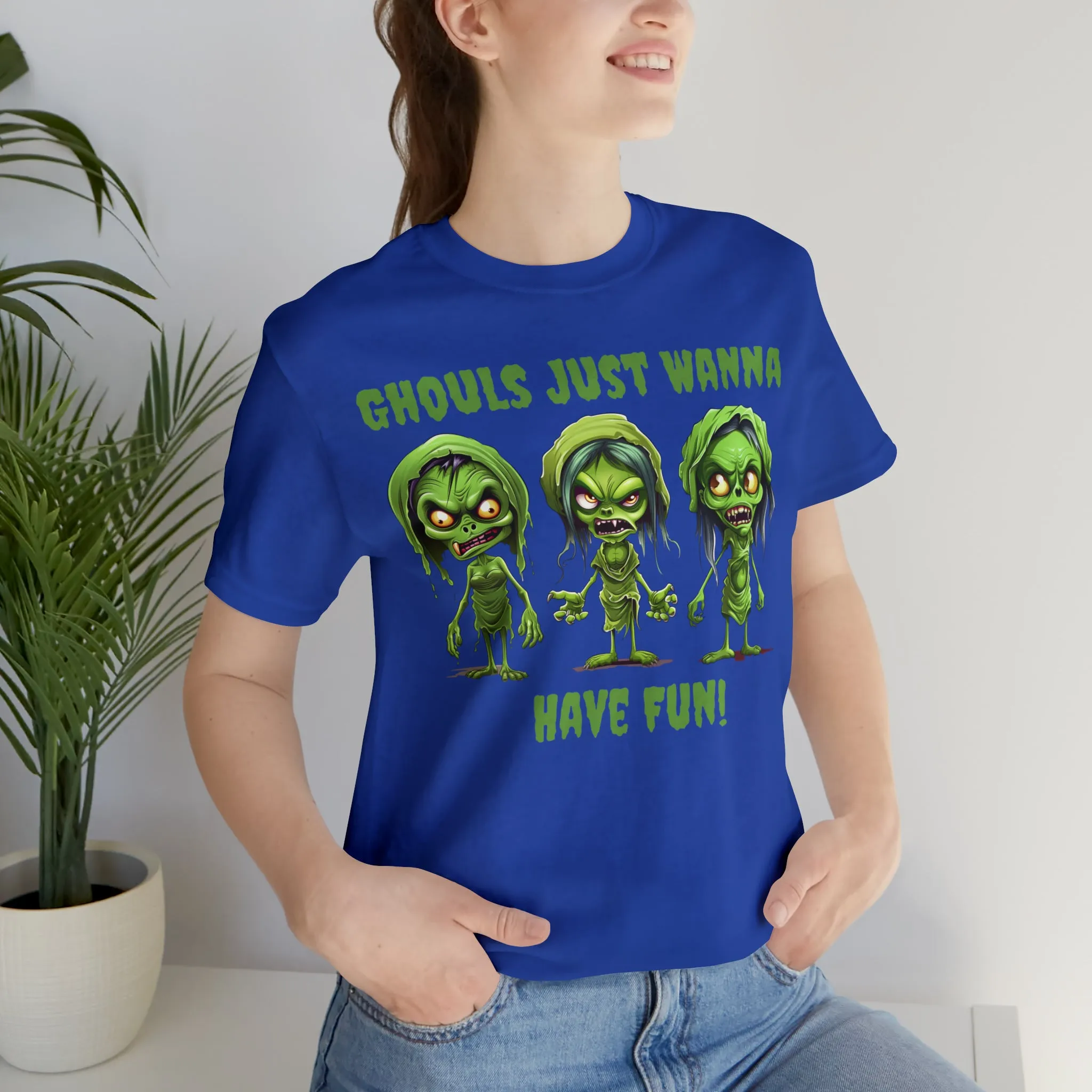 Ghouls Just Wanna Have Fun T-Shirt | Creepy Girl Ghouls Tee |  Bella Canvas 3001Unisex | Scary Short Sleeve Tshirt